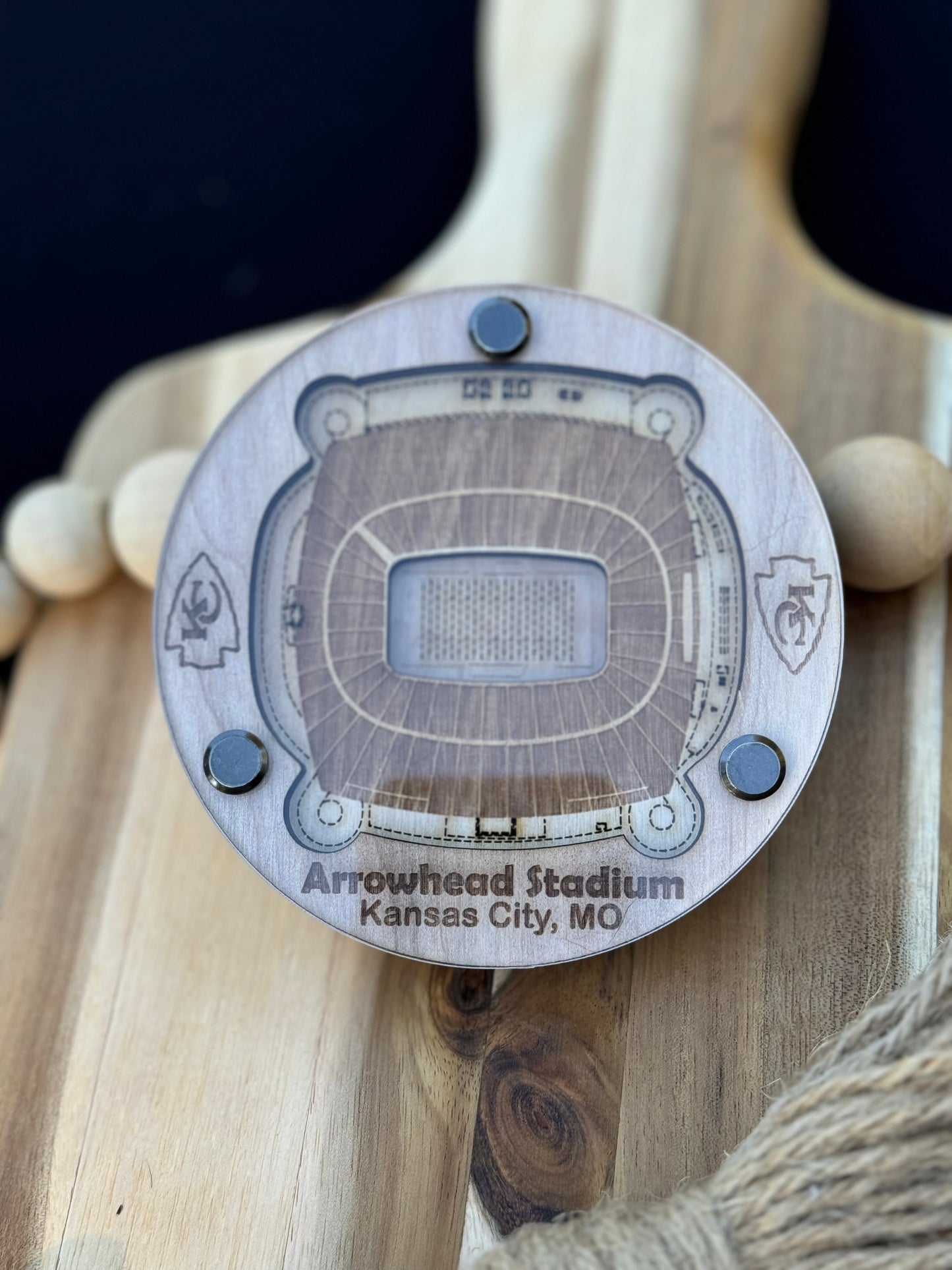 3D Stadium Coaster - NFL Team Coasters - Laser-Cut Birch Wood & Acrylic - Perfect Gift for Sports Fans & Man Cave Decor