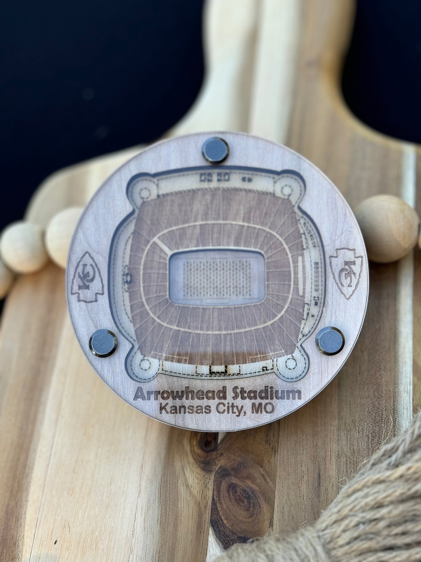 3D Stadium Coaster - NFL Team Coasters - Laser-Cut Birch Wood & Acrylic - Perfect Gift for Sports Fans & Man Cave Decor