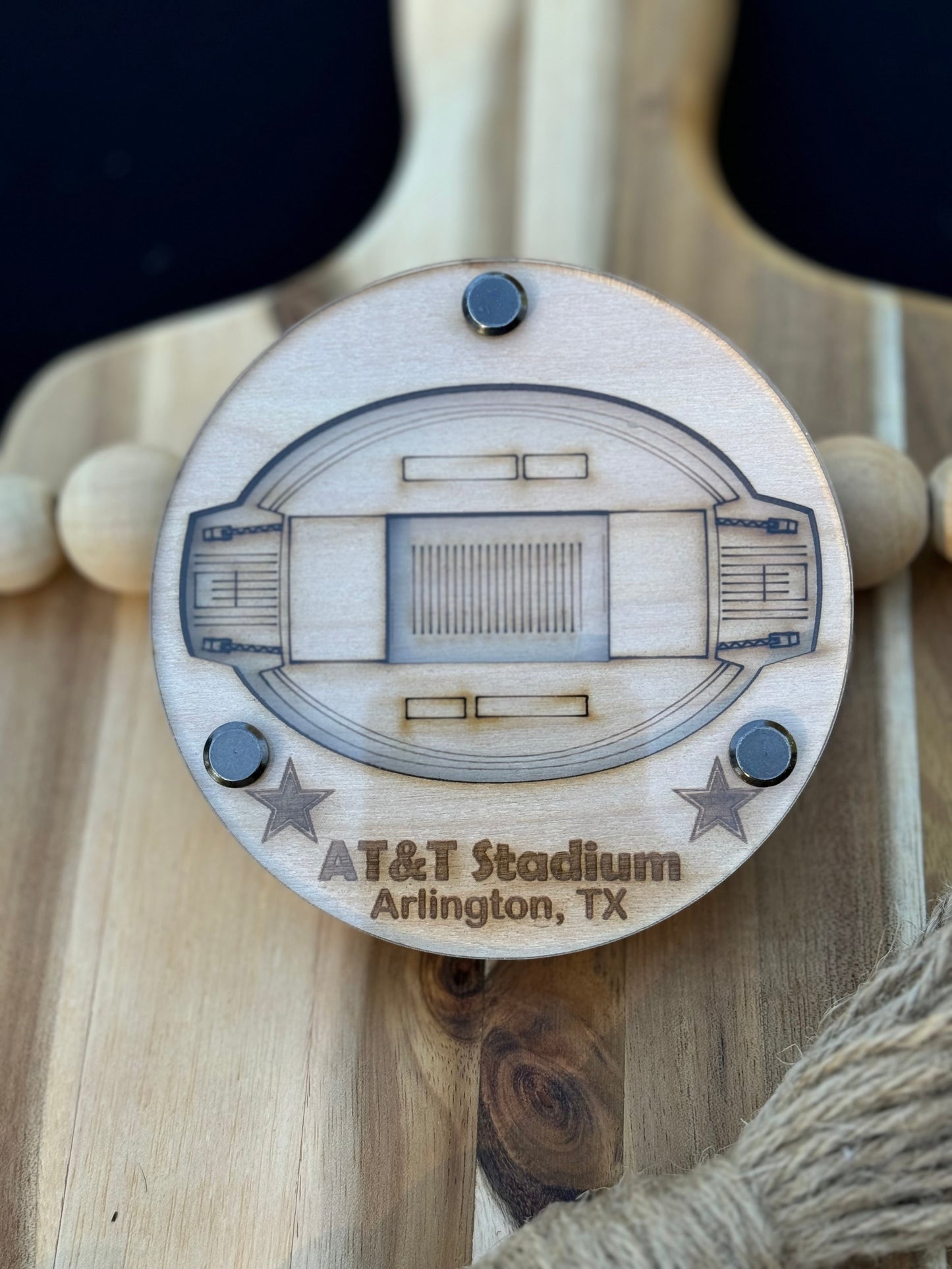 3D Stadium Coaster - NFL Team Coasters - Laser-Cut Birch Wood & Acrylic - Perfect Gift for Sports Fans & Man Cave Decor