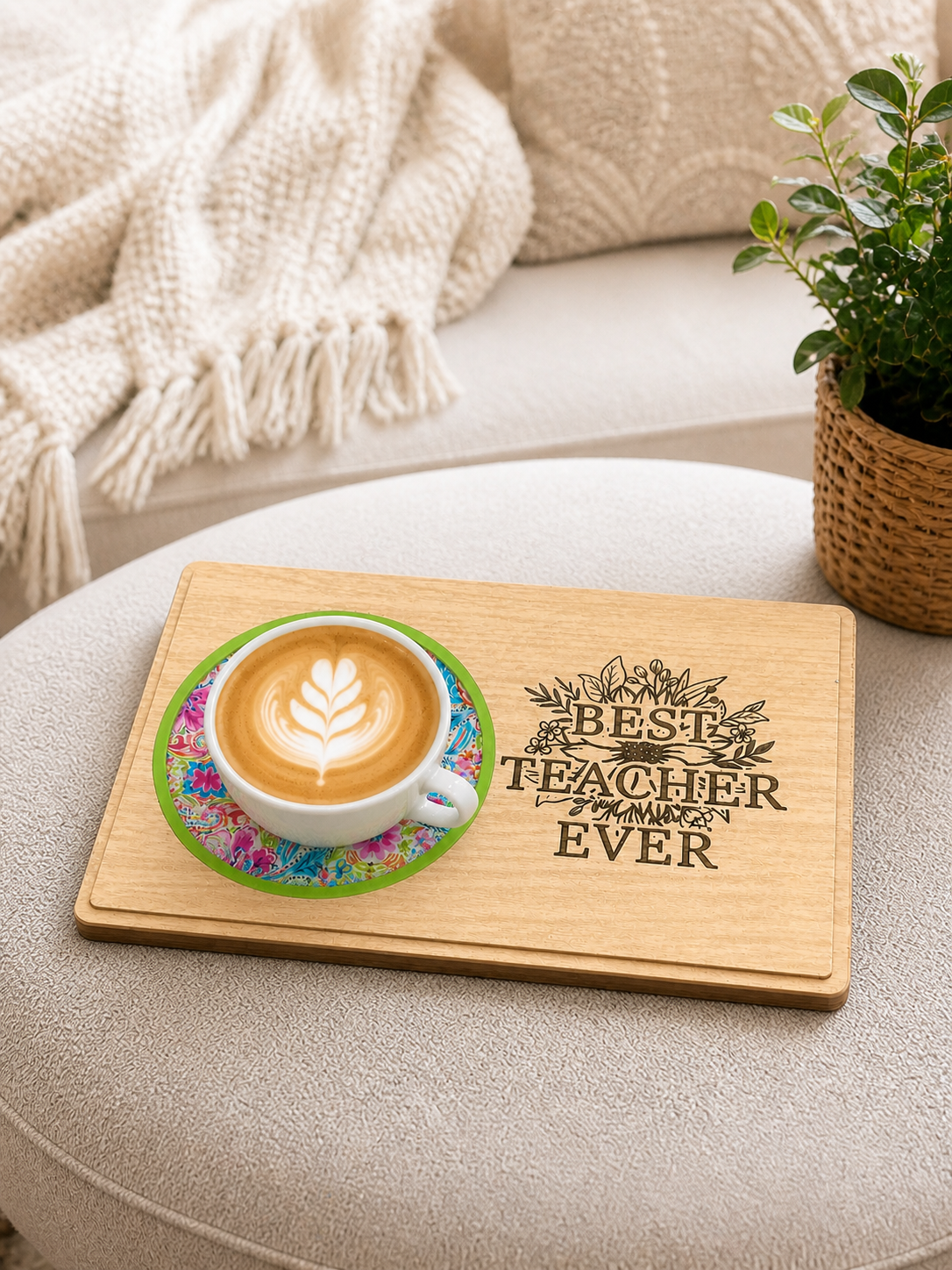 Teacher Appreciation Coaster Card | Best Teacher Ever Gift | Personalized Teacher Gift | End of Year Teacher Thank You |