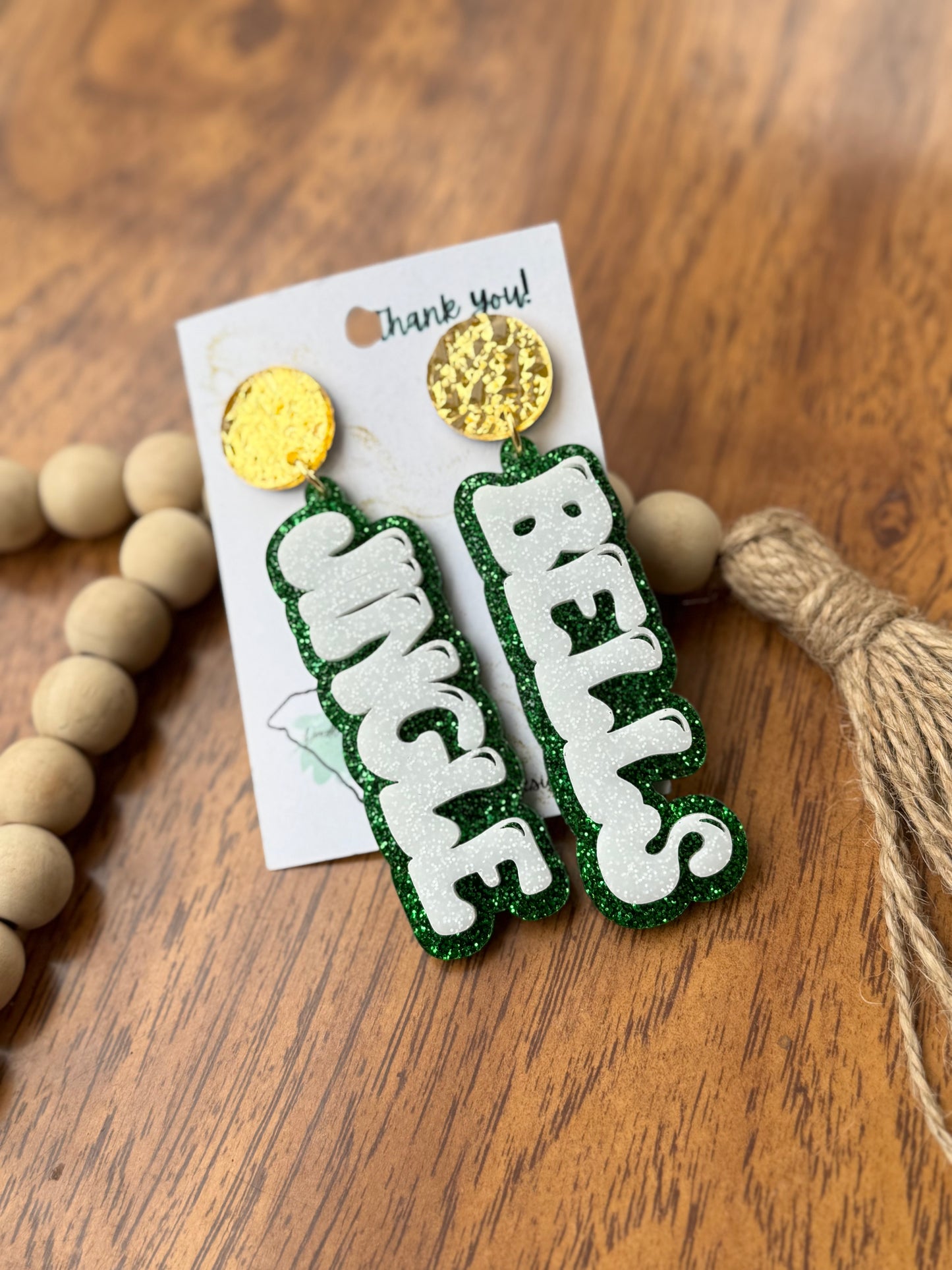 Jingle Bells words earrings