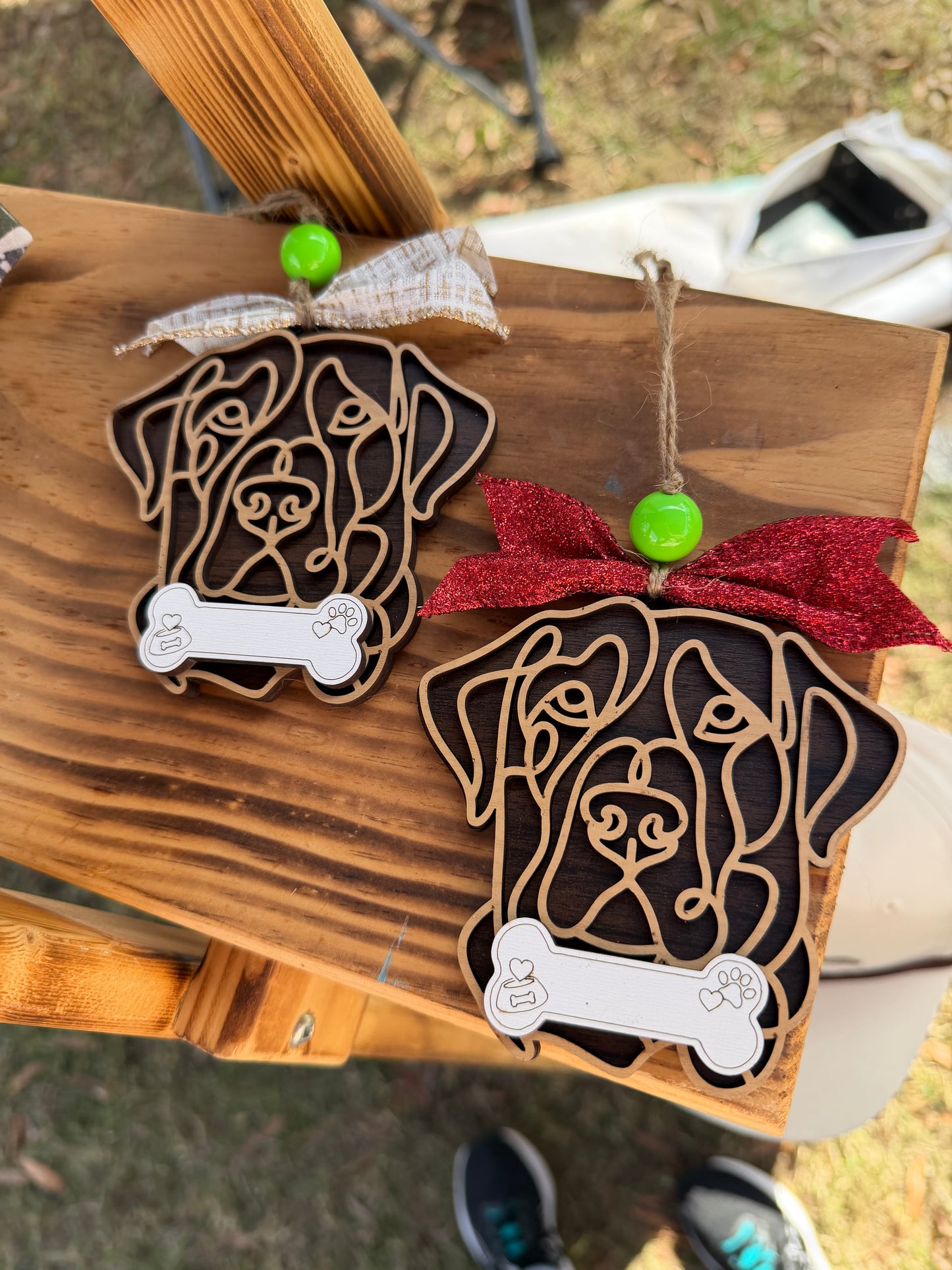 Personalized Labrador Retriever Christmas Ornament – Double Layer Dog Ornament | Custom Dog Name Bone | Dog Lover Gift | Pet Memorial or Holiday Keepsake