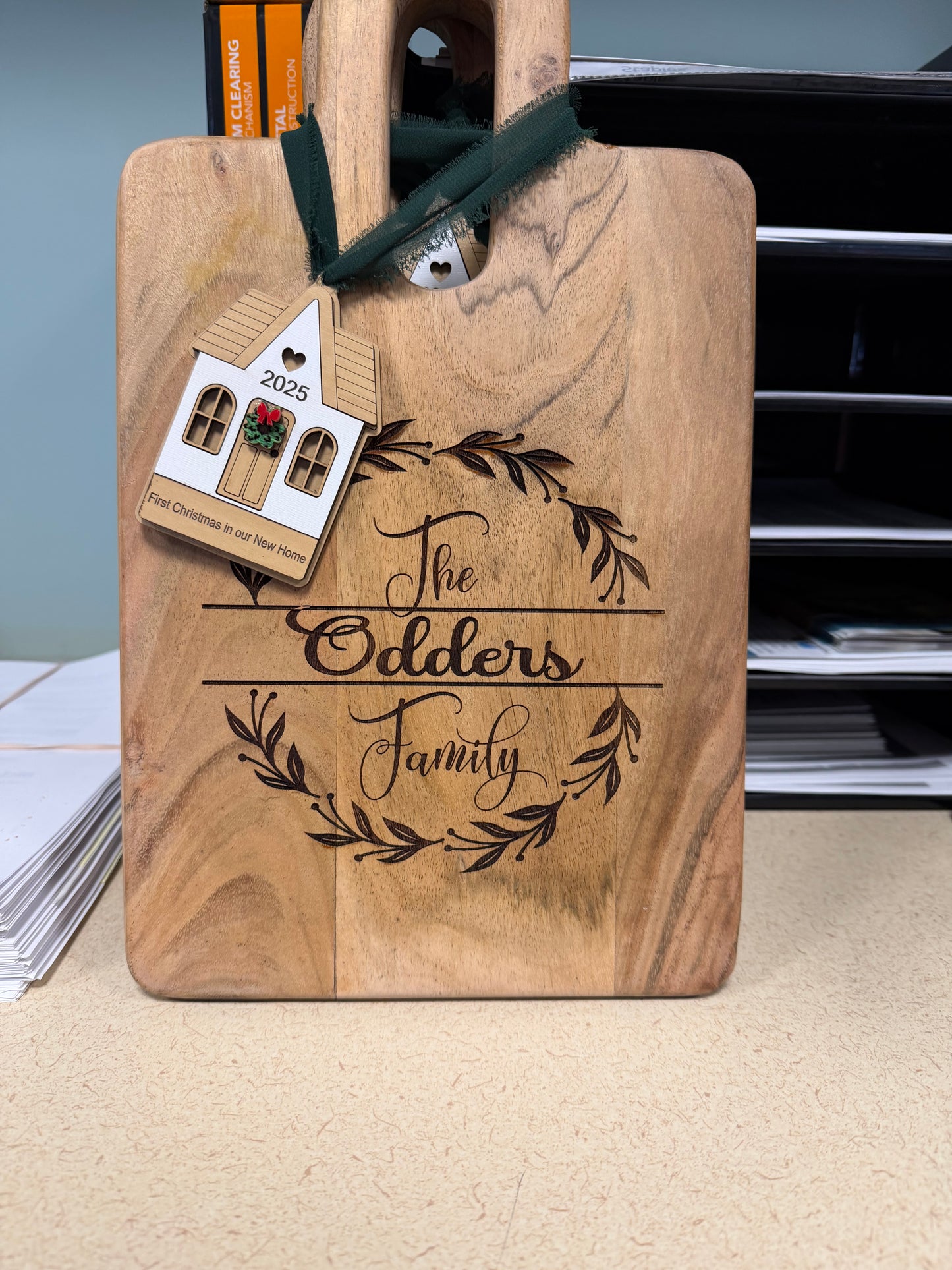 Personalized Engraved Cutting Board | Custom Family Name Wood Board | Housewarming, Realtor & Bridal Shower Gift | 8x12