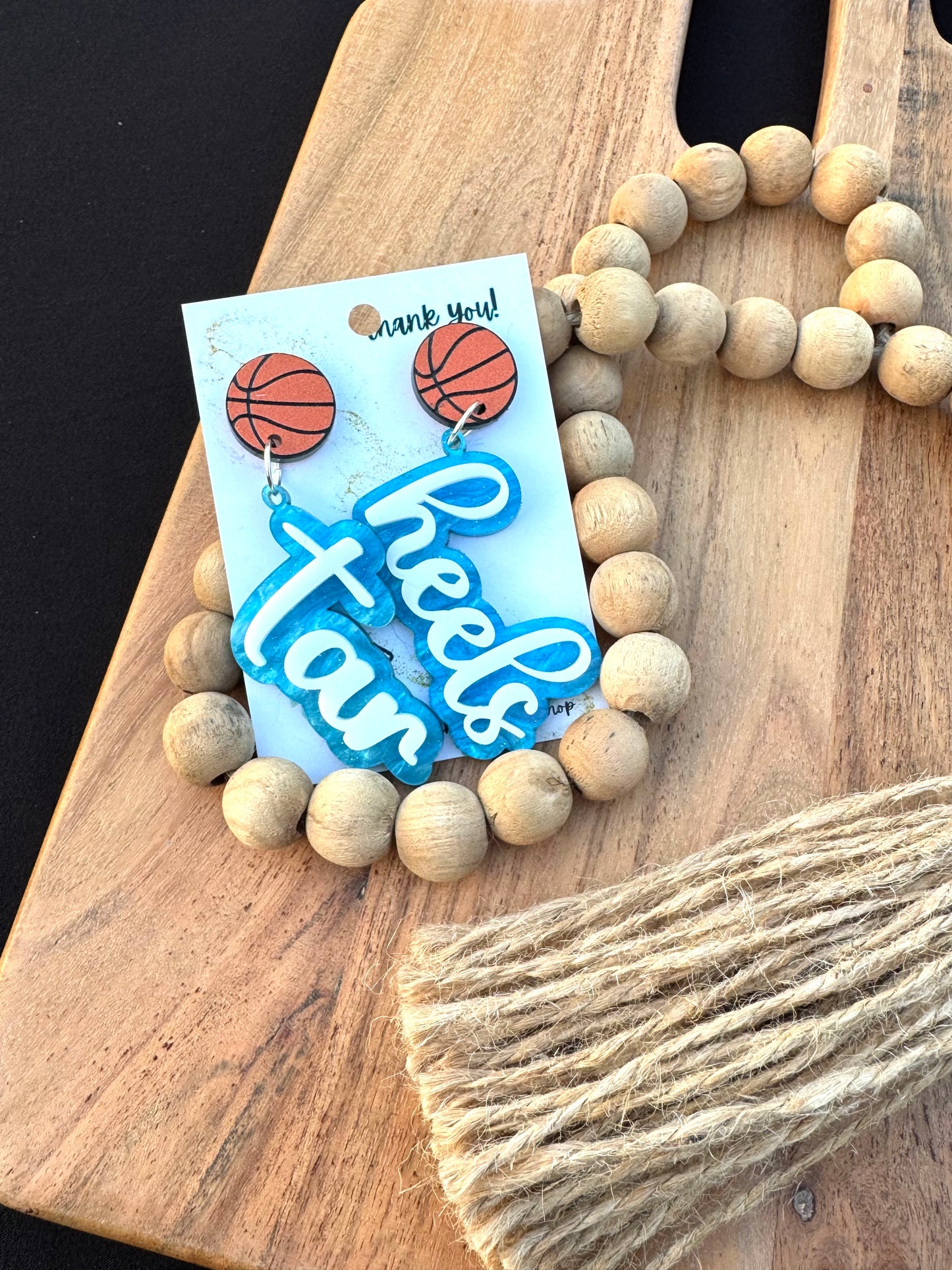 North Carolina Tar Heels Earrings – Lightweight Acrylic Dangle Jewelry | 2.5 Inch Game Day Spirit Wear