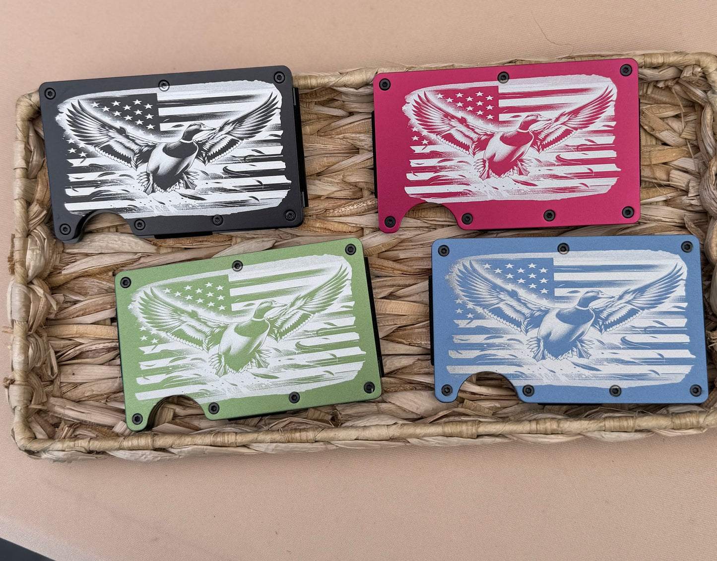 Slim minimalist compact wallet and card holers, RFID protected, Front pocket wallet with cash strap
