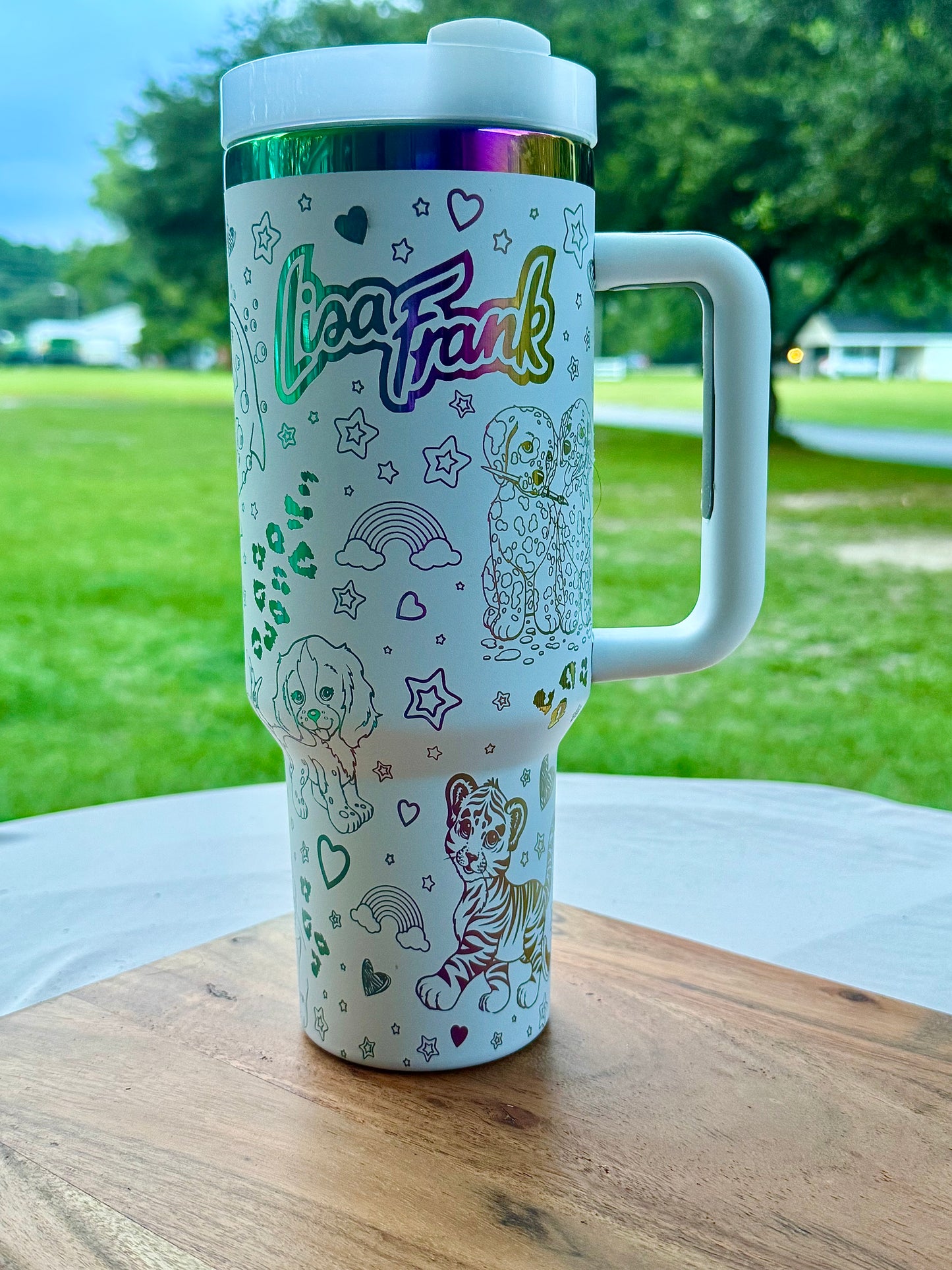 π Lisa Frank Tumbler β 40 oz Stainless Steel Travel Mug with Handle