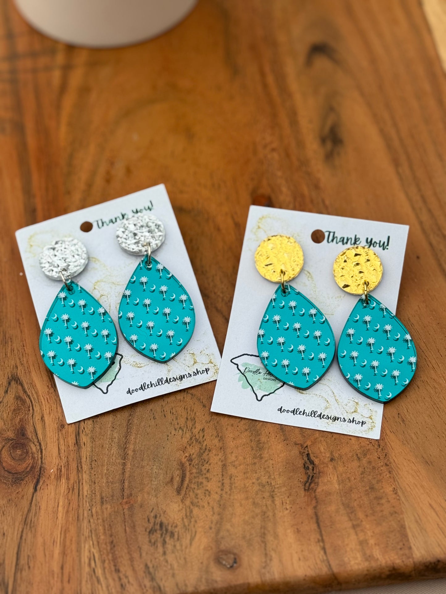 Lightweight Acrylic College Game Day Earrings – Coastal Carolina Spirit Jewelry | 2.5 Inch Dangles