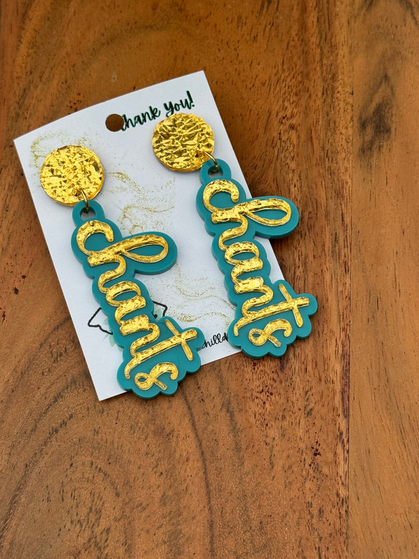 Lightweight Acrylic College Game Day Earrings – Coastal Carolina Spirit Jewelry | 2.5 Inch Dangles