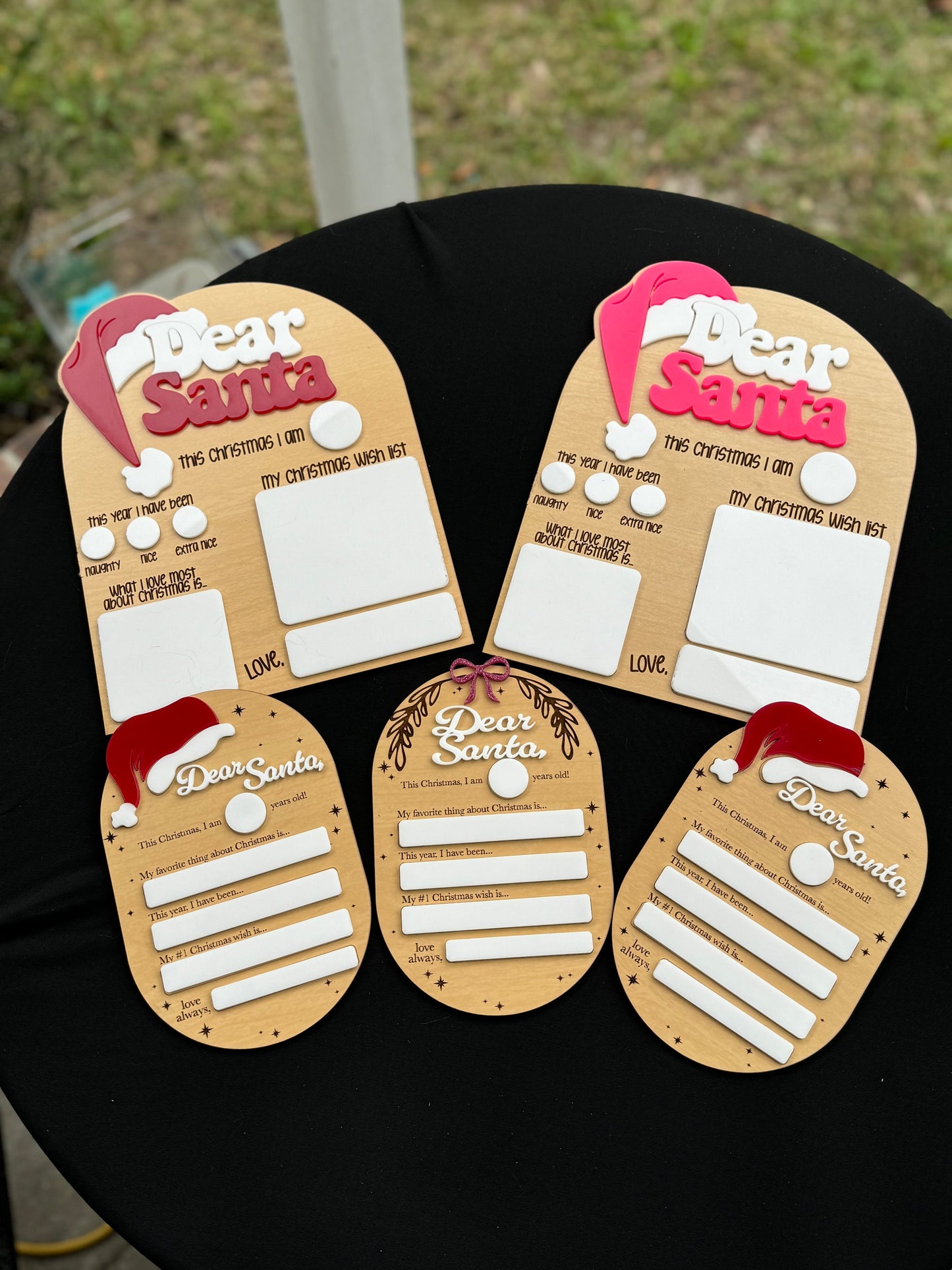 Dear Santa photo prop - Pink Sants hat large
