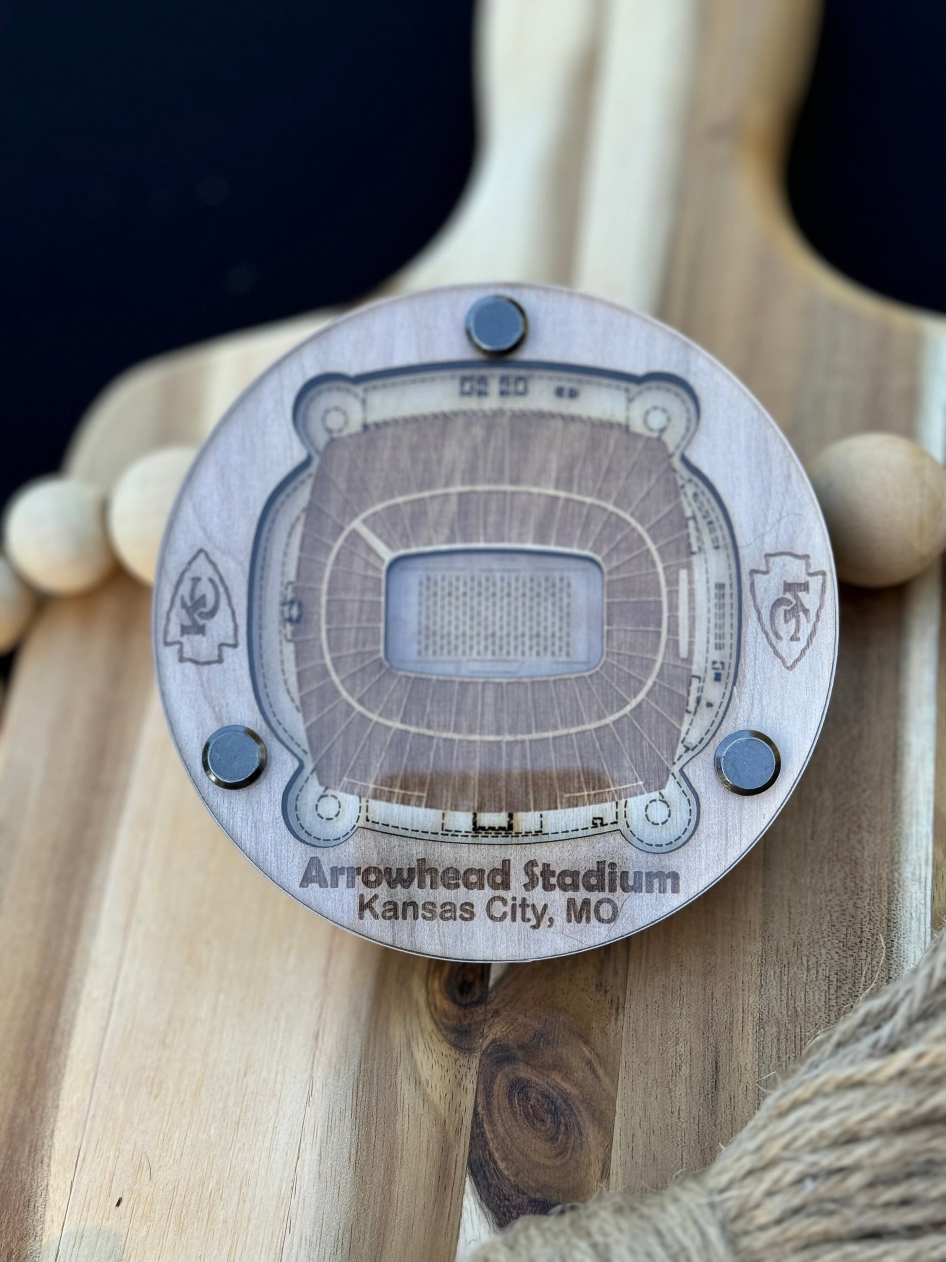 3D Stadium Coaster - NFL Team Coasters - Laser-Cut Birch Wood & Acrylic - Perfect Gift for Sports Fans & Man Cave Decor
