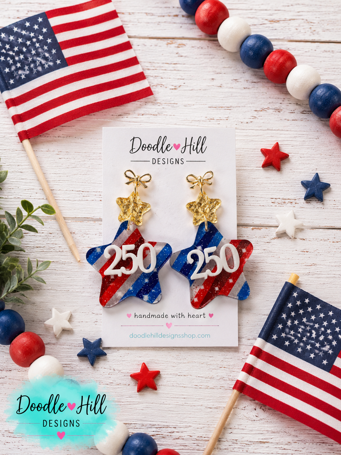 America 250 Commemorative Earrings | 250th Anniversary Patriotic Statement Earrings | Limited Edition 2026 Collection