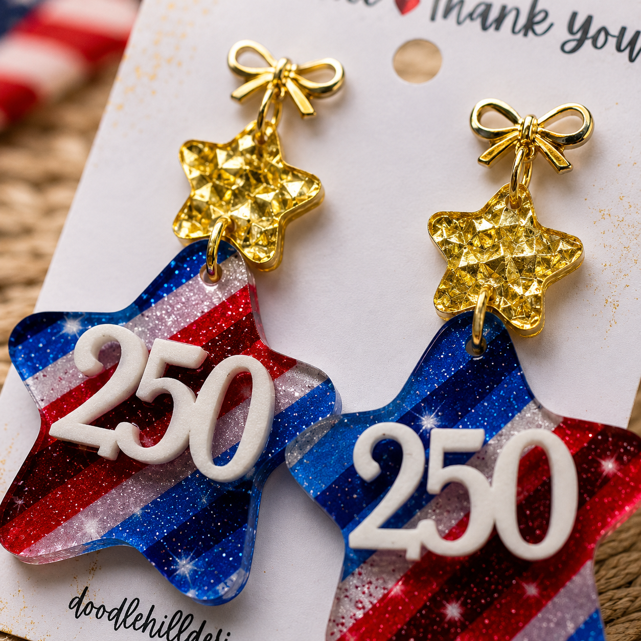 America 250 Commemorative Earrings | 250th Anniversary Patriotic Statement Earrings | Limited Edition 2026 Collection
