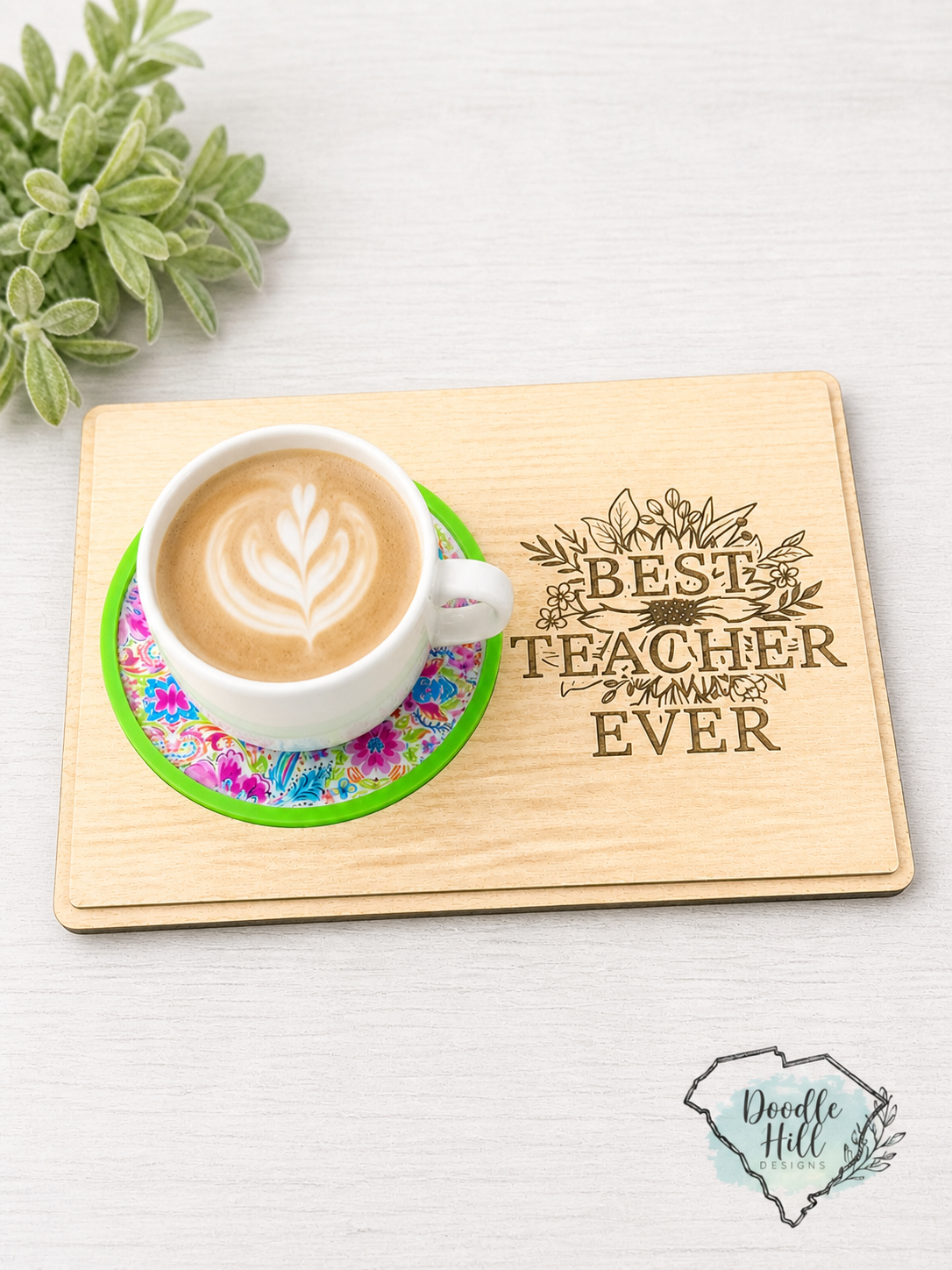 Teacher Appreciation Coaster Card | Best Teacher Ever Gift | Personalized Teacher Gift | End of Year Teacher Thank You |