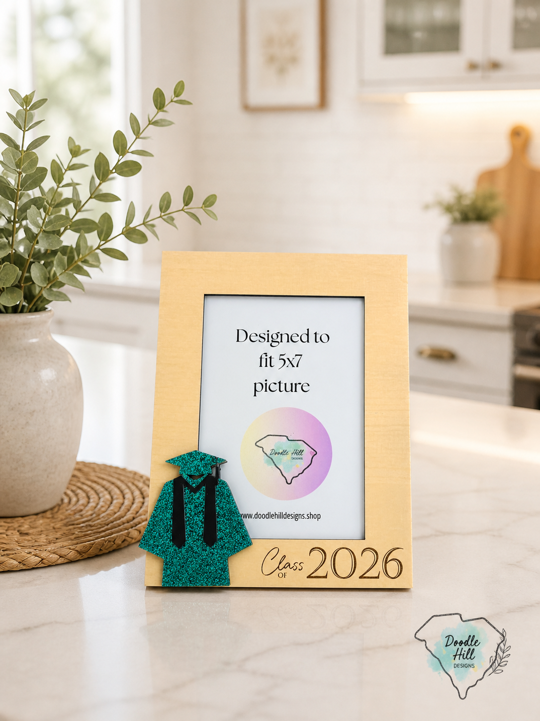 Personalized Graduation Frame 5x7 Photo | Class of 2026 Gift | Custom School Colors Cap & Gown | Senior Keepsake Frame