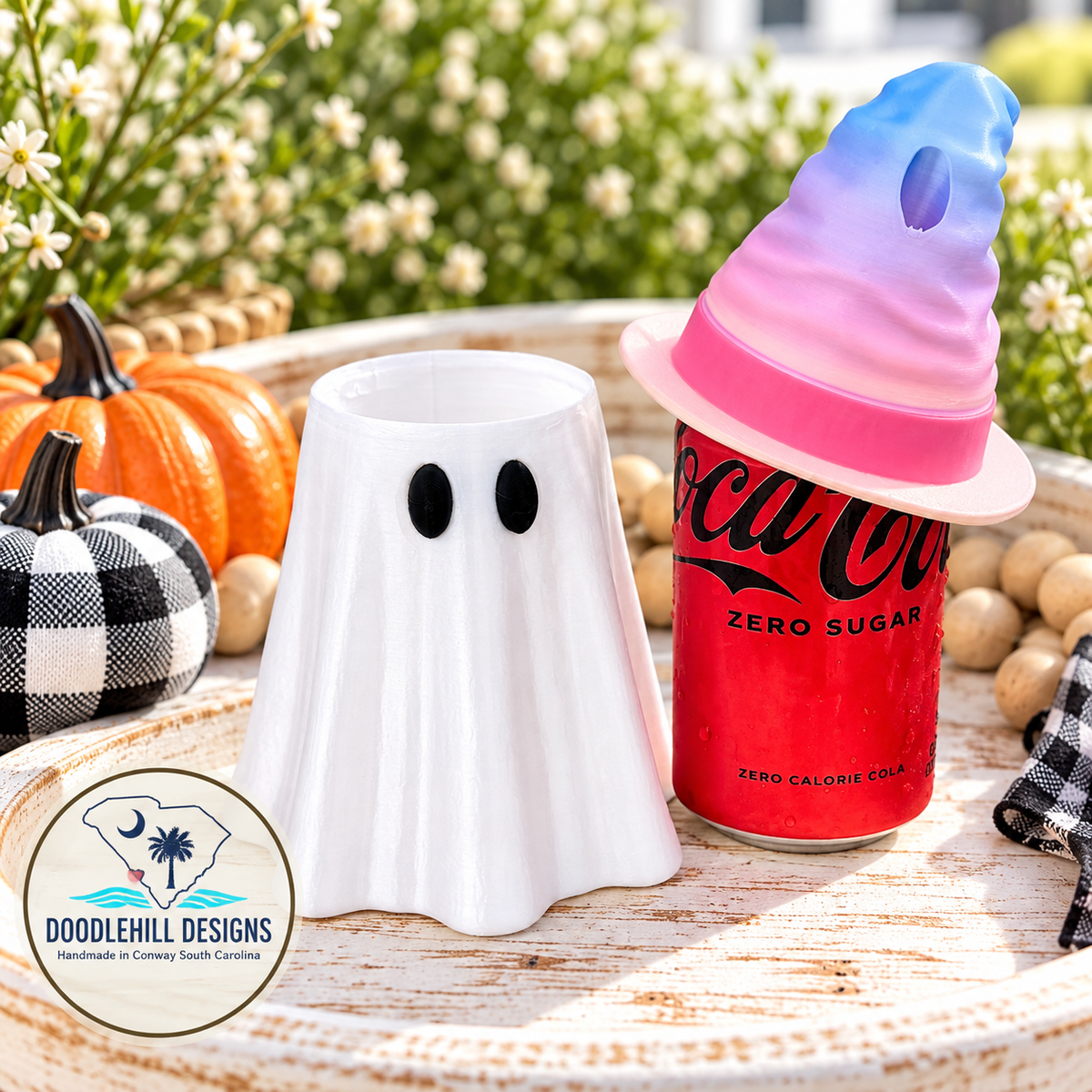 Boozie Ghost Can sleeve with Witch hat and can opener