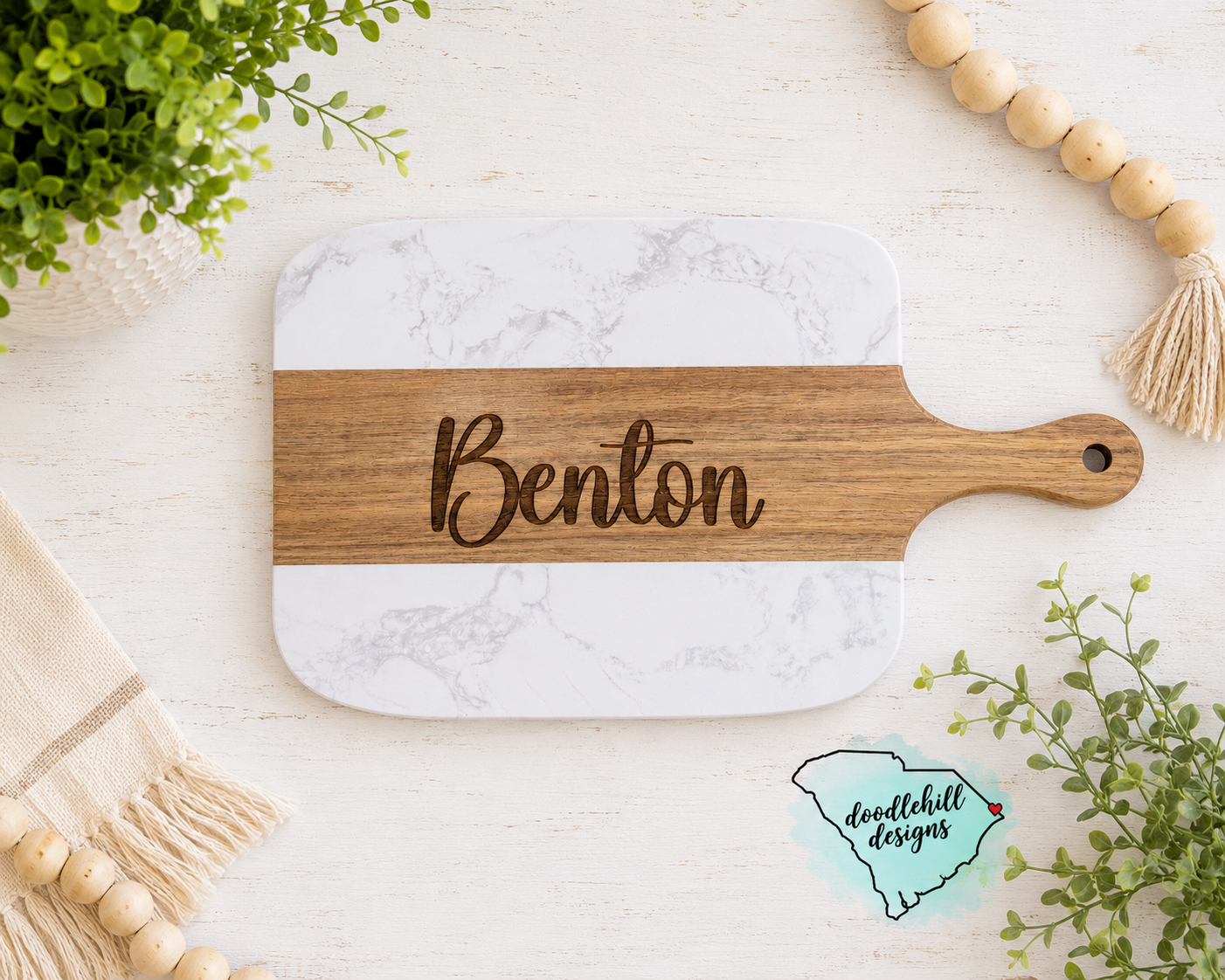 Custom Marble & Acacia Wood Serving Board Set with 4 Cheese Tools | Personalized Charcuterie Board | Engraved Serving Tray | Housewarming Gift | Wedding Gift