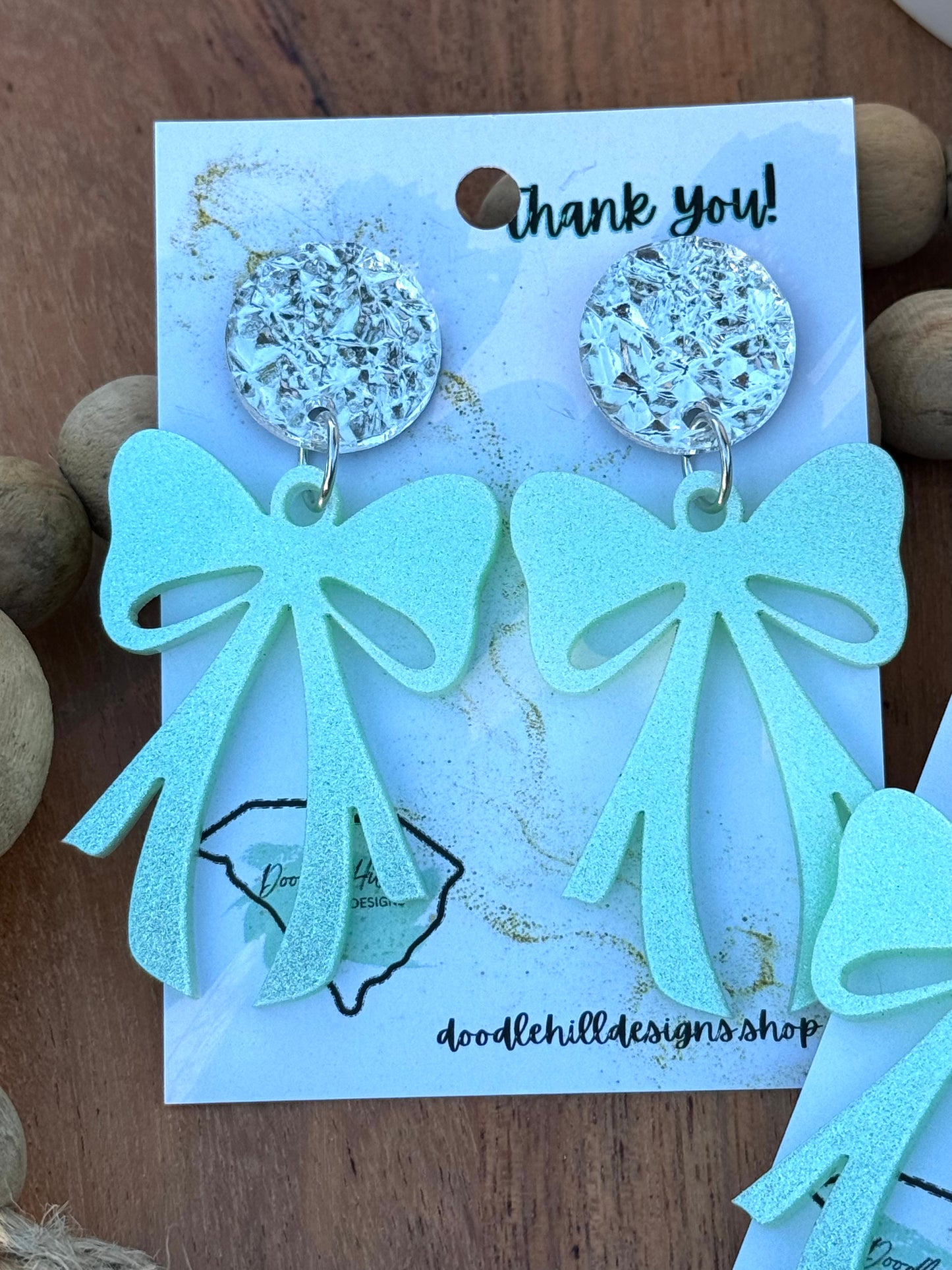 Shimmer Glitter Coquette Bow Earrings – Lightweight Acrylic Statement Jewelry with Gold  or silver Textured Post