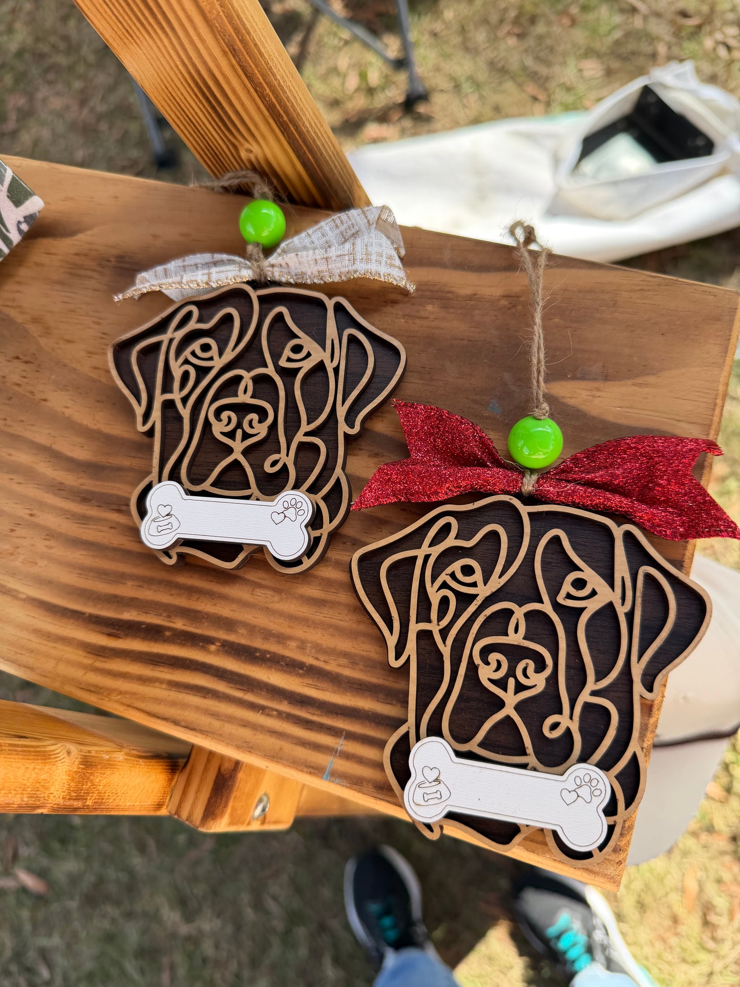 Personalized Labrador Retriever Christmas Ornament – Double Layer Dog Ornament | Custom Dog Name Bone | Dog Lover Gift | Pet Memorial or Holiday Keepsake