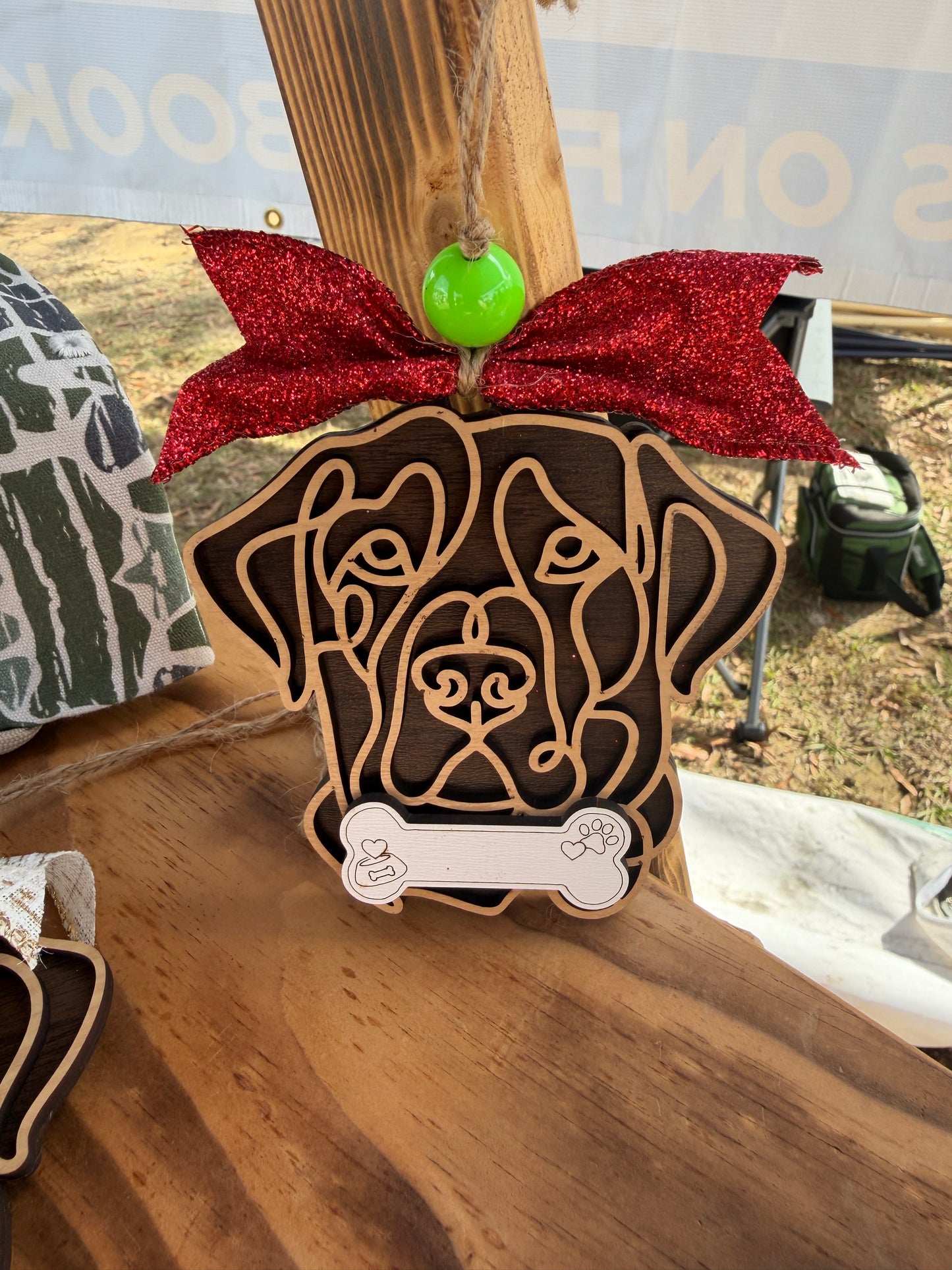 Personalized Labrador Retriever Christmas Ornament – Double Layer Dog Ornament | Custom Dog Name Bone | Dog Lover Gift | Pet Memorial or Holiday Keepsake