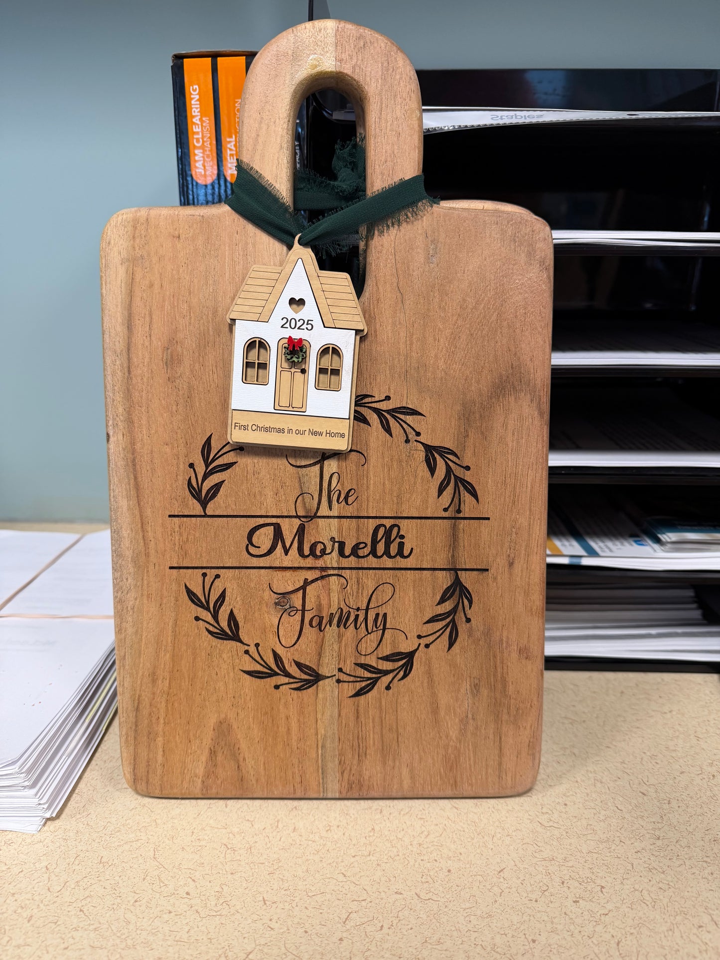 Personalized Engraved Cutting Board | Custom Family Name Wood Board | Housewarming, Realtor & Bridal Shower Gift | 8x12