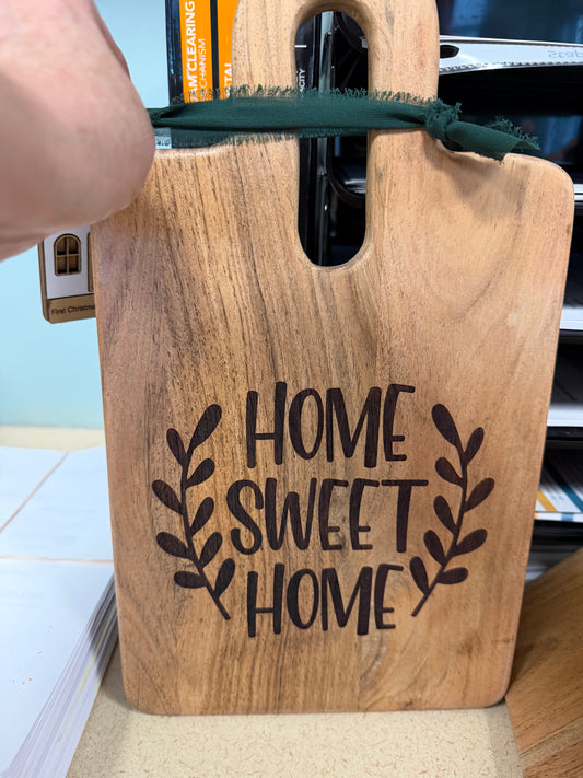 Personalized Engraved Cutting Board | Custom Family Name Wood Board | Housewarming, Realtor & Bridal Shower Gift | 8x12