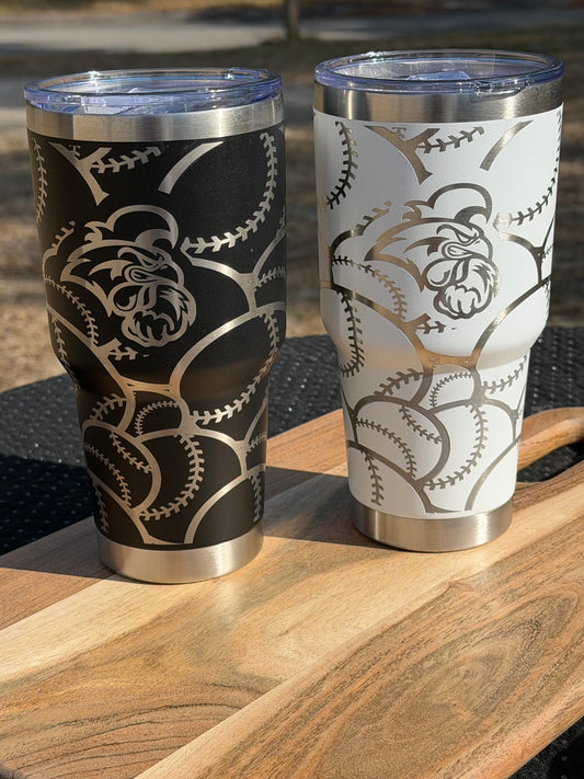 ⚾ Custom Baseball 30 oz Stainless Steel Tumbler – Personalized Team Logo Cup for Sports Fans, baseball parents, baseball players