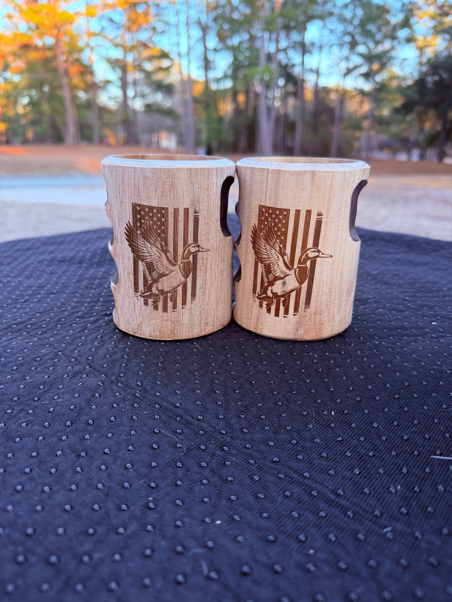 Wooden Beer Can Holder | Insulated Wood & Cork Beer Cooler | Fits 12 oz & 16 oz Cans