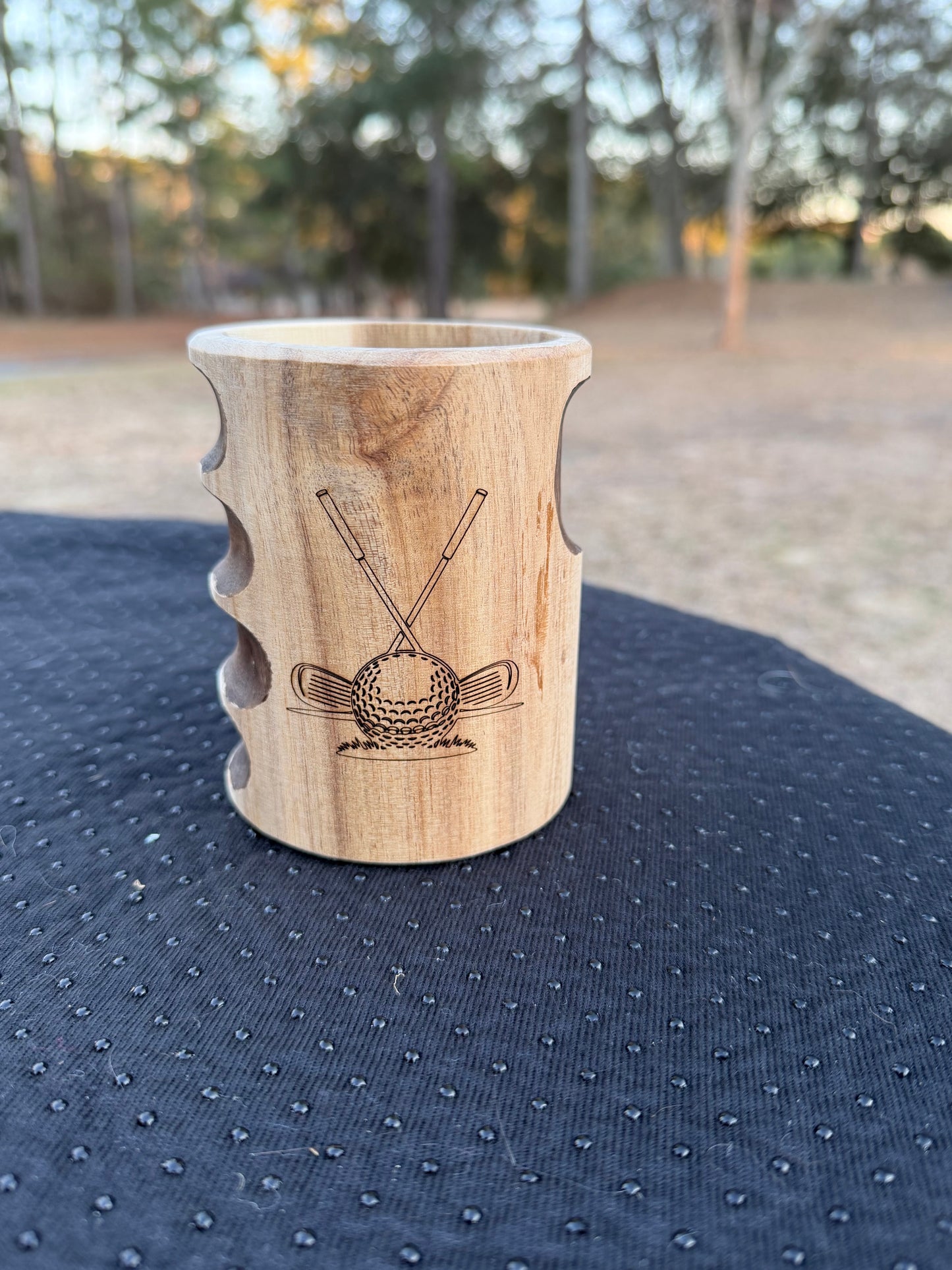 Wooden Beer Can Holder | Insulated Wood & Cork Beer Cooler | Fits 12 oz & 16 oz Cans