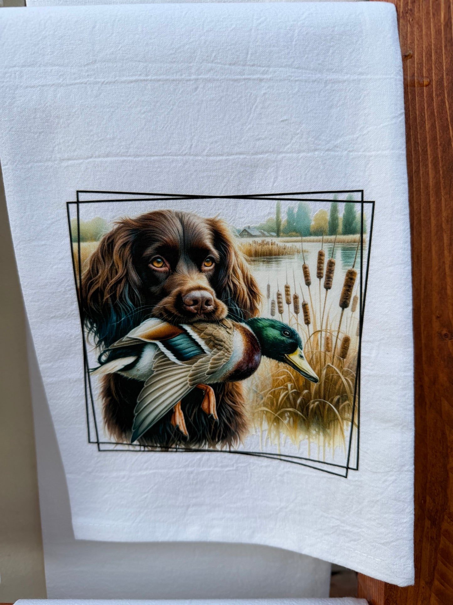 Boykin Spaniel Duck Hunting Kitchen Towel | Waterfowl Hunting Dog Dish Towel | Gift for Hunters