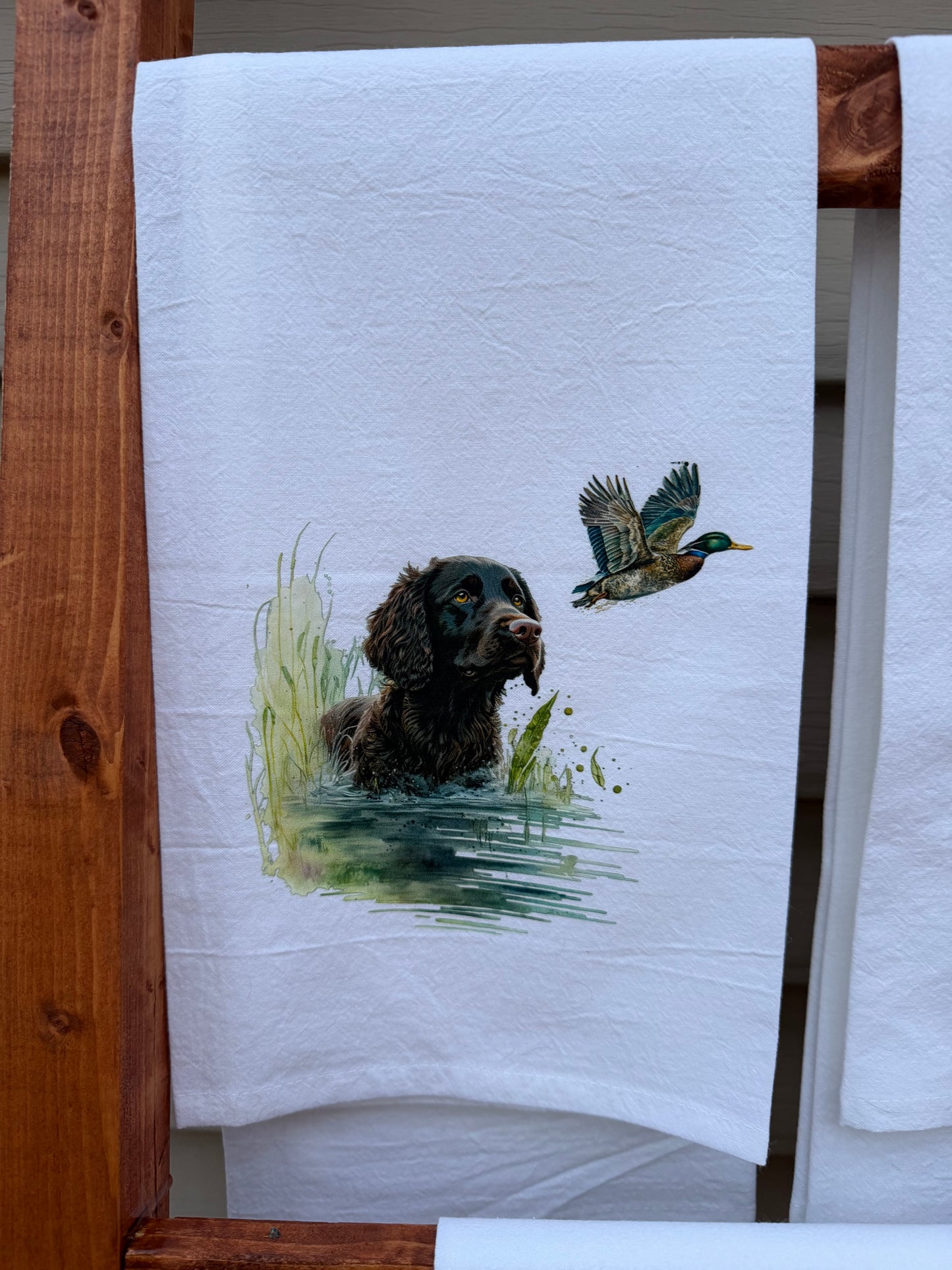 Boykin Spaniel Duck Hunting Kitchen Towel | Waterfowl Hunting Dog Dish Towel | Gift for Hunters