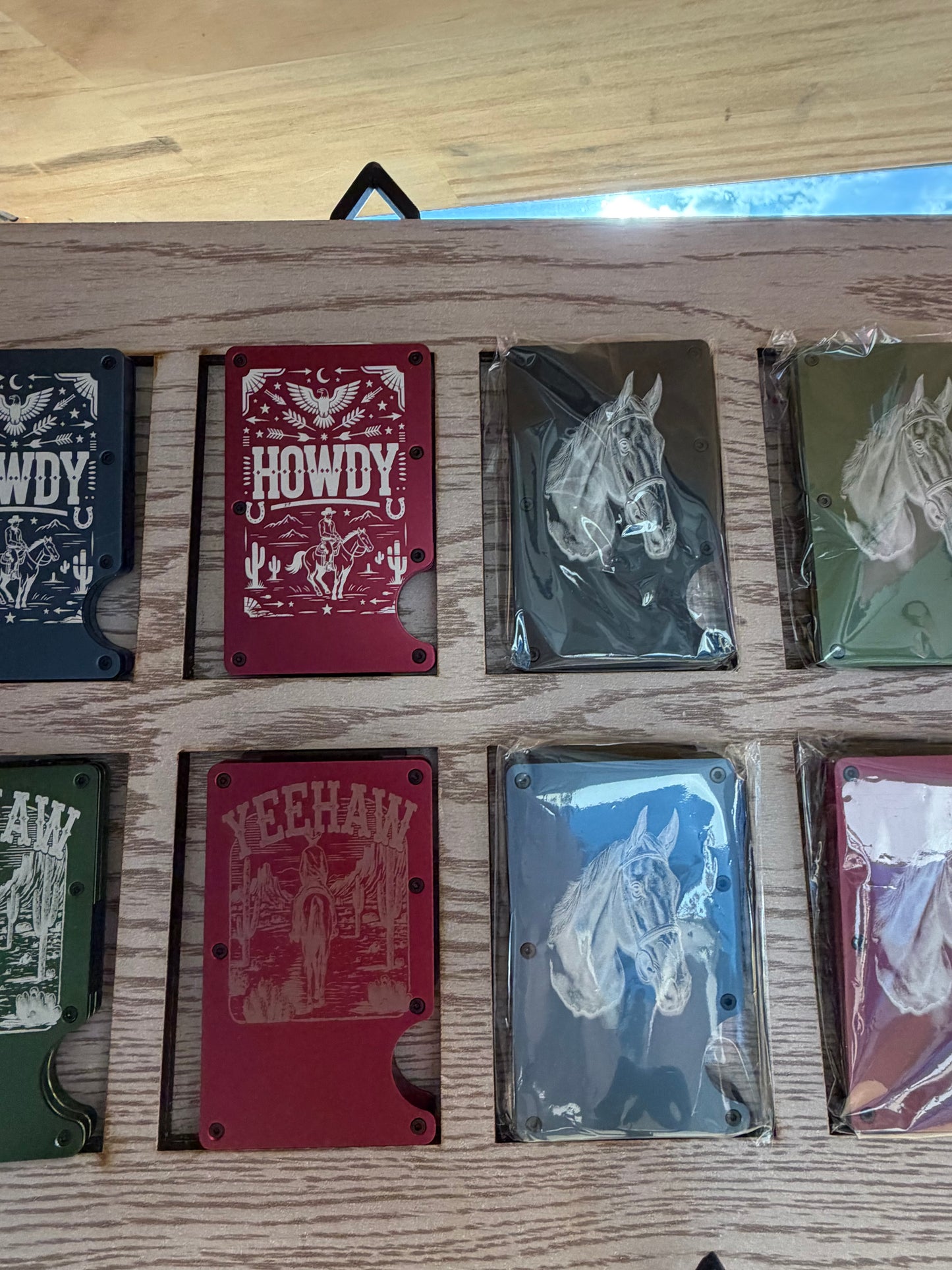 Slim RFID Blocking Wallet – Western “Yeehaw” or “Howdy” Engraved | Minimalist Cowboy Metal Wallet
