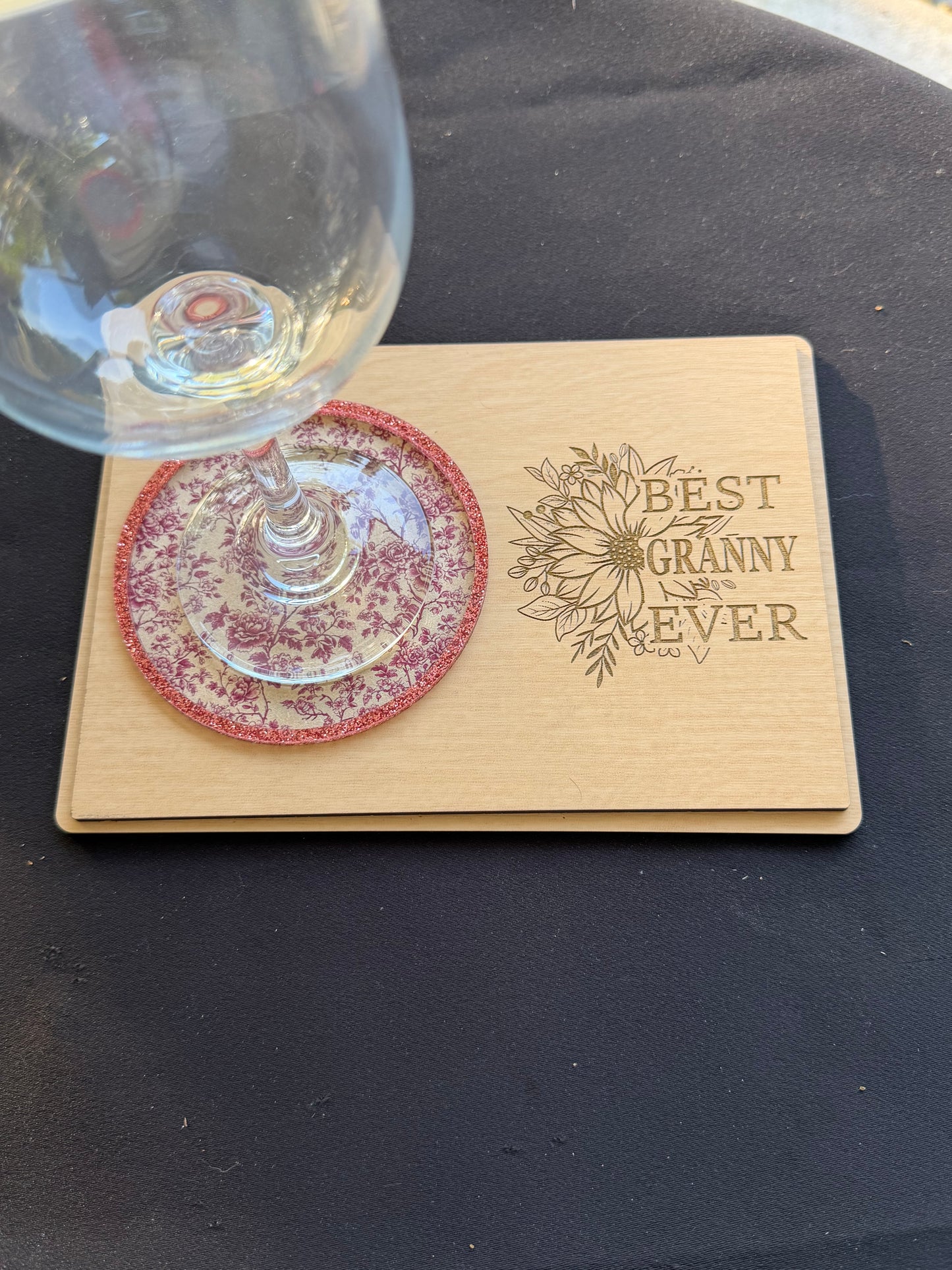Mother’s Day Coaster Card Gift | Best Mimi, Granny, Gigi, Mom  Ever Engraved Wood Card | Reusable Keepsake Coaster Gift for Mom