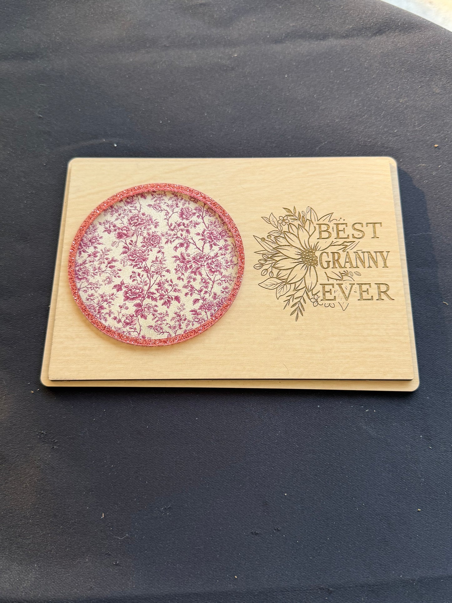Mother’s Day Coaster Card Gift | Best Mimi, Granny, Gigi, Mom  Ever Engraved Wood Card | Reusable Keepsake Coaster Gift for Mom