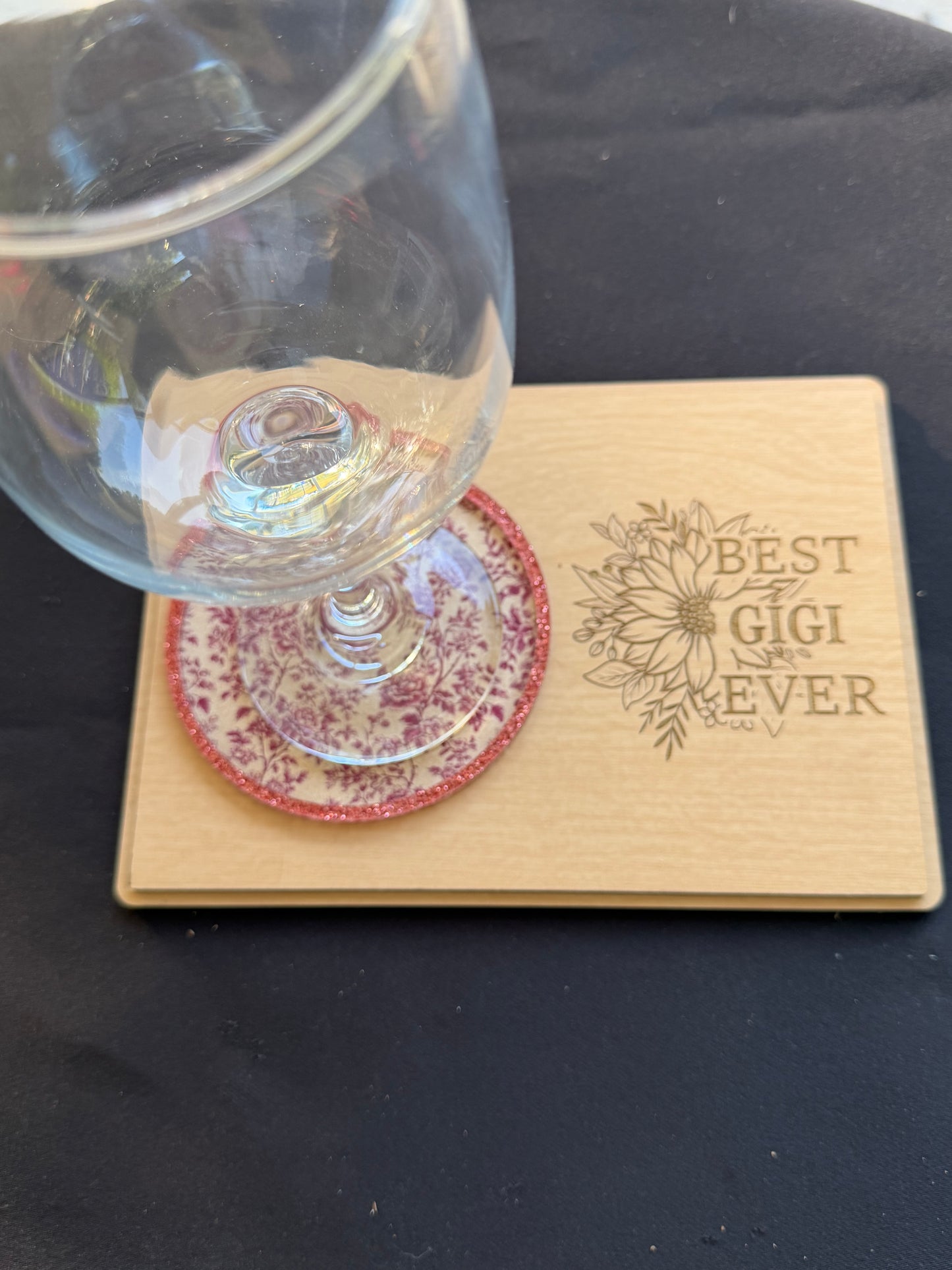 Mother’s Day Coaster Card Gift | Best Mimi, Granny, Gigi, Mom  Ever Engraved Wood Card | Reusable Keepsake Coaster Gift for Mom