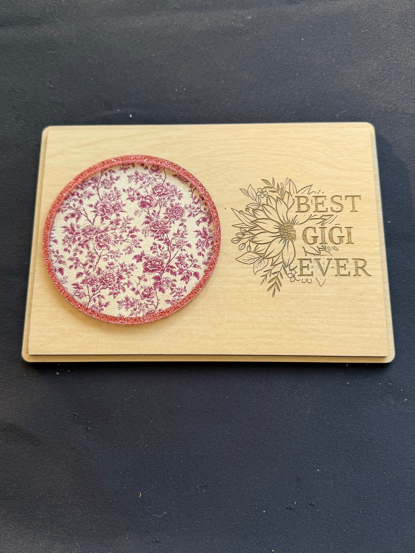 Mother’s Day Coaster Card Gift | Best Mimi, Granny, Gigi, Mom  Ever Engraved Wood Card | Reusable Keepsake Coaster Gift for Mom