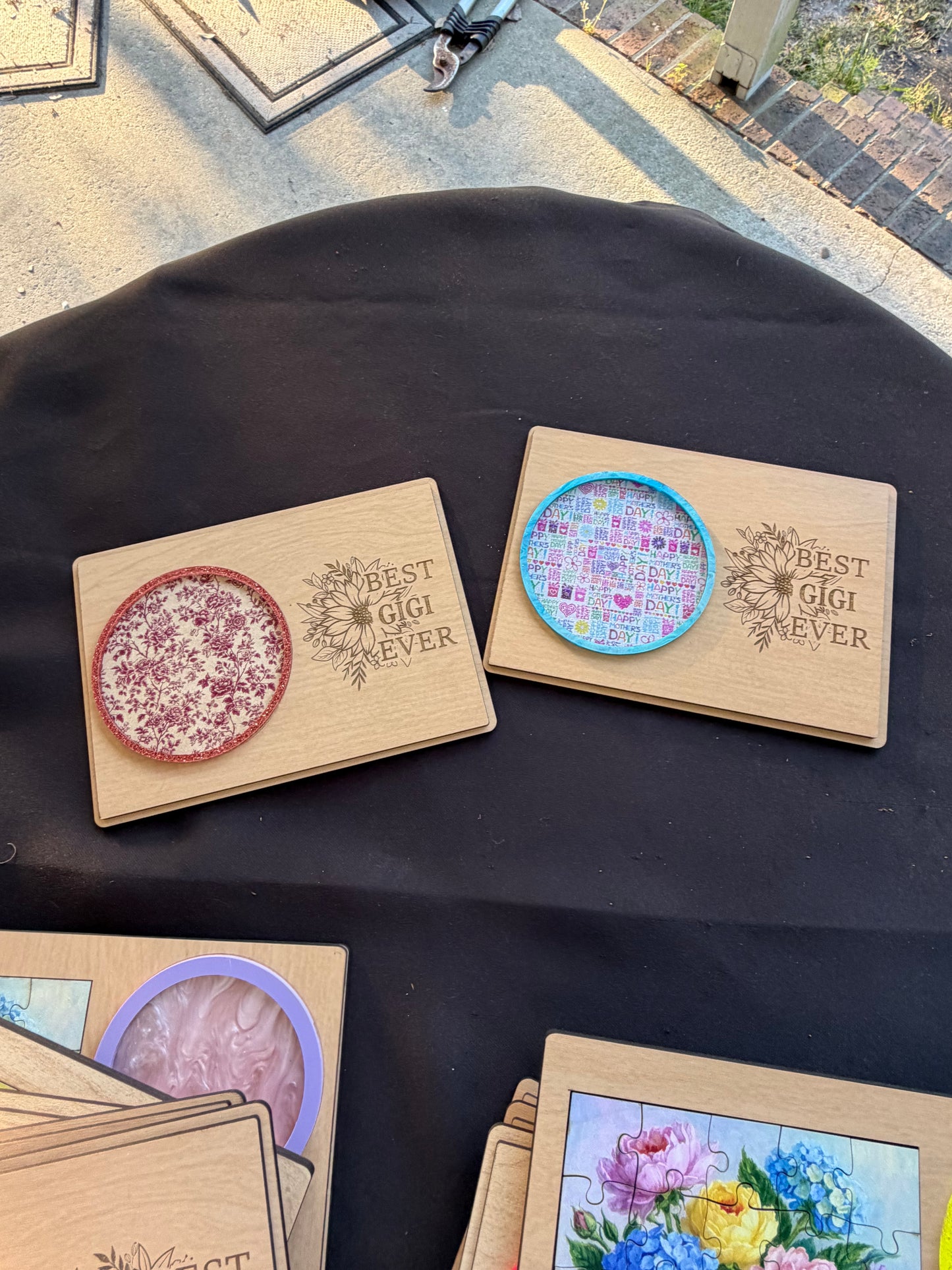 Mother’s Day Coaster Card Gift | Best Mimi, Granny, Gigi, Mom  Ever Engraved Wood Card | Reusable Keepsake Coaster Gift for Mom