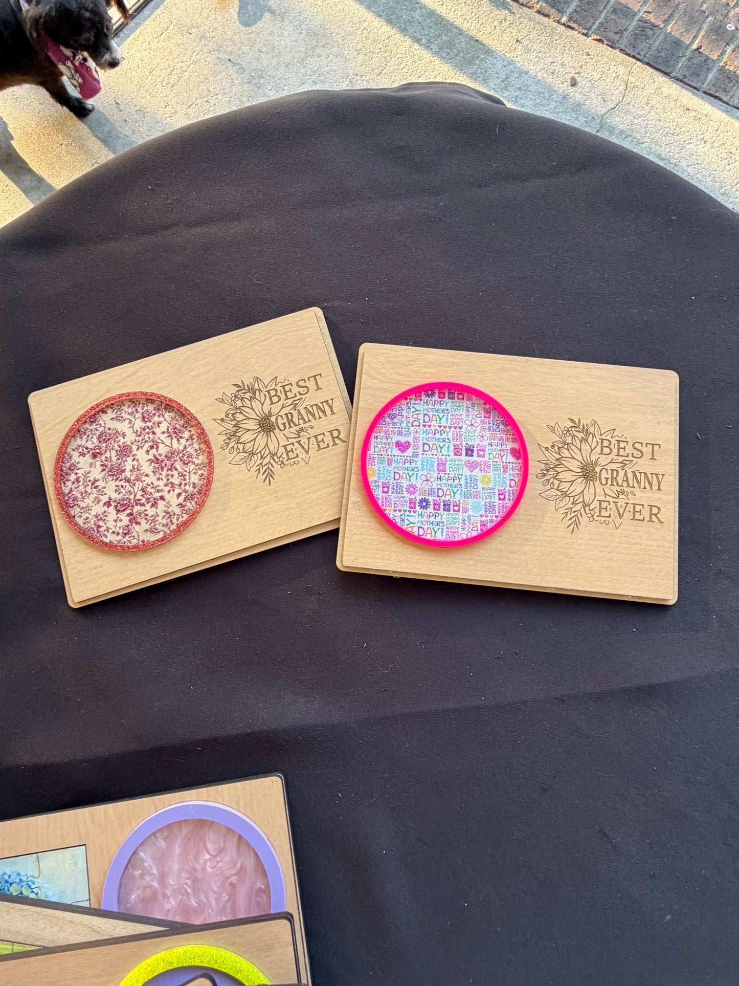 Mother’s Day Coaster Card Gift | Best Mimi, Granny, Gigi, Mom  Ever Engraved Wood Card | Reusable Keepsake Coaster Gift for Mom
