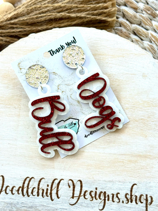 Bull Dog Game Day Statement Earrings