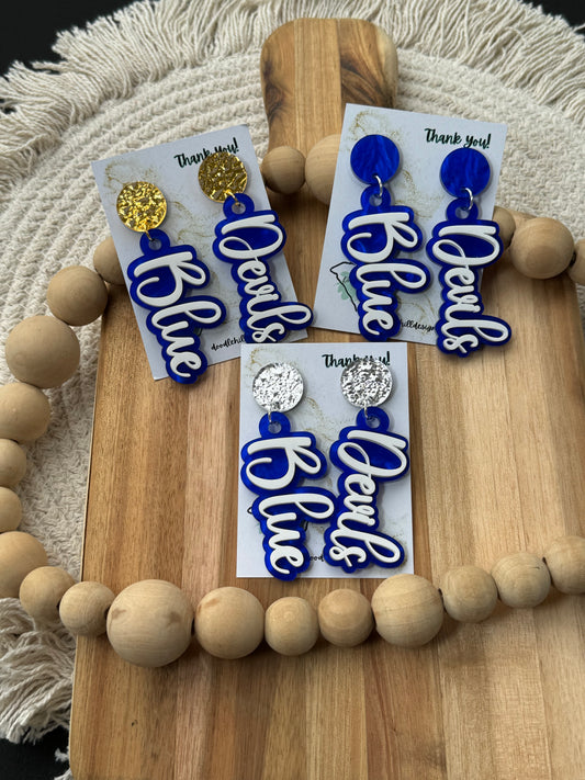 Game Day Blue Devils Earrings