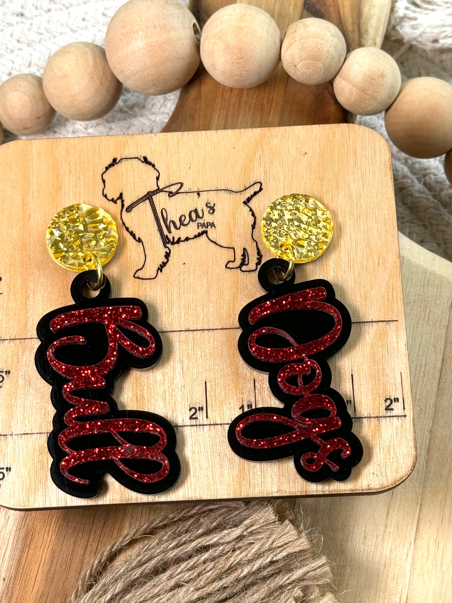 Bull Dog Game Day Statement Earrings