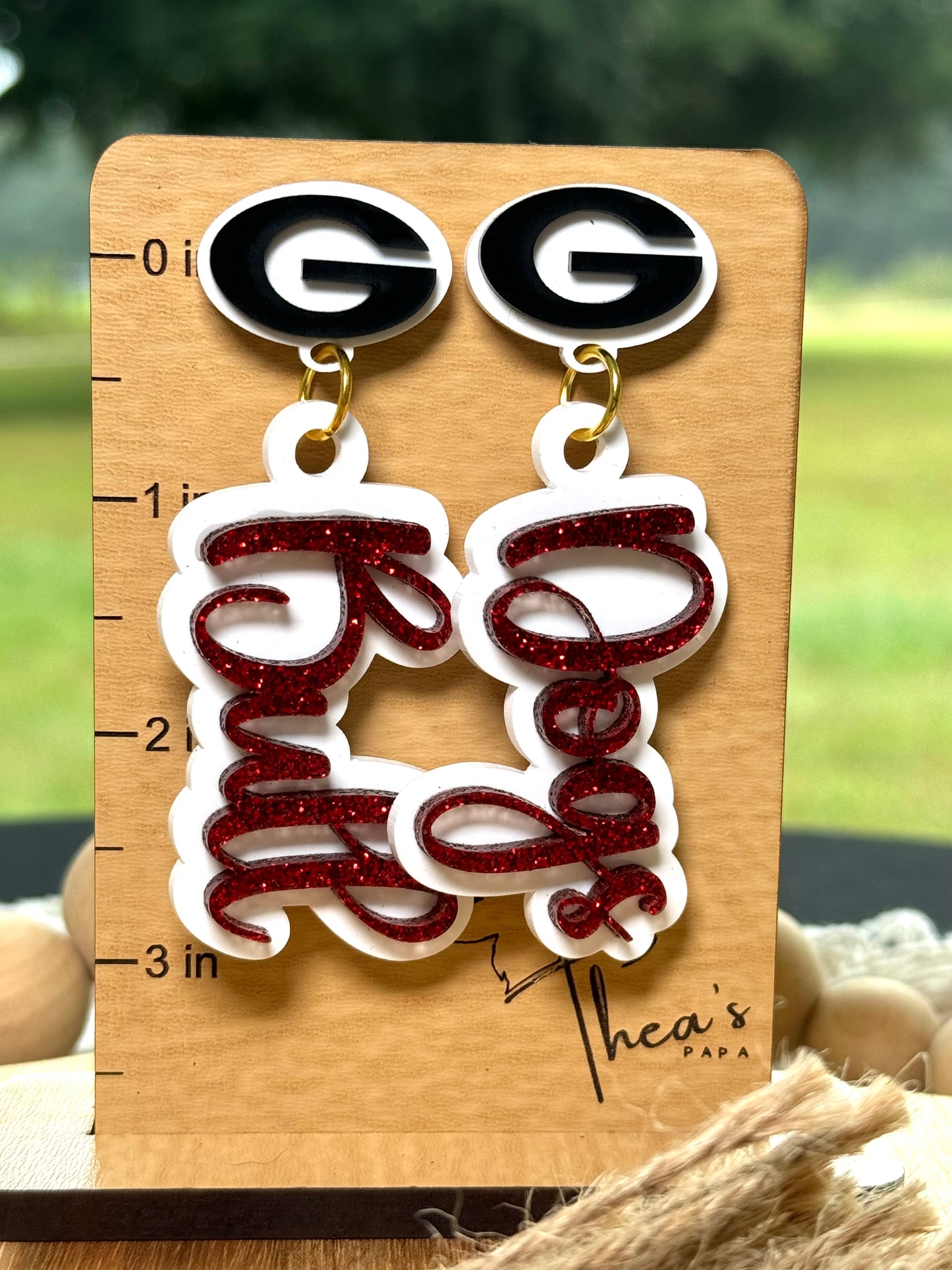 Bull Dog Game Day Statement Earrings