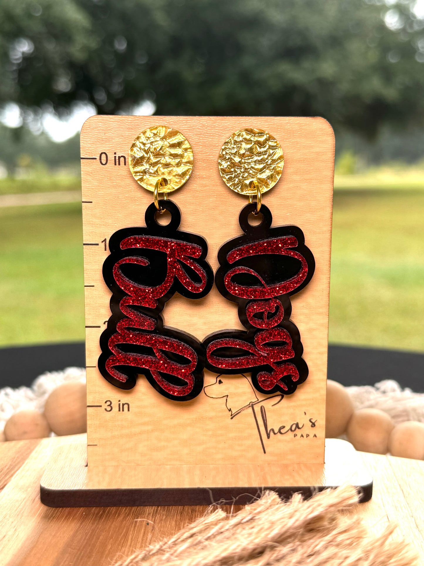 Bull Dog Game Day Statement Earrings
