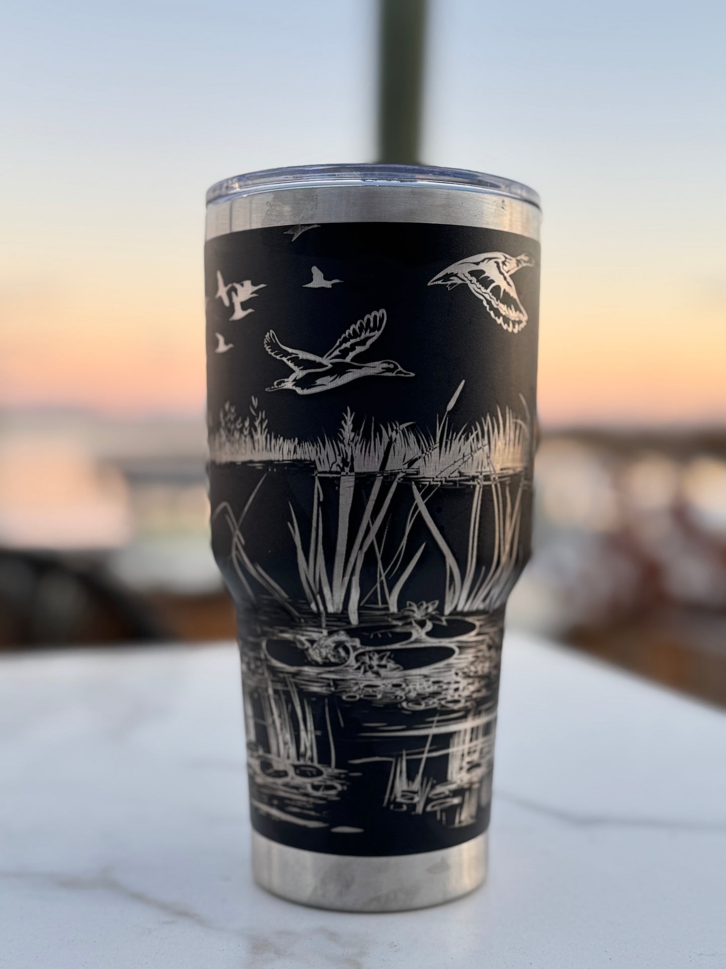 Duck Hunters paradise tumbler | Laser Engraved Wildlife Design | Hot & Cold Drink Insulation | Durable Hunting Gift for Duck Hunters