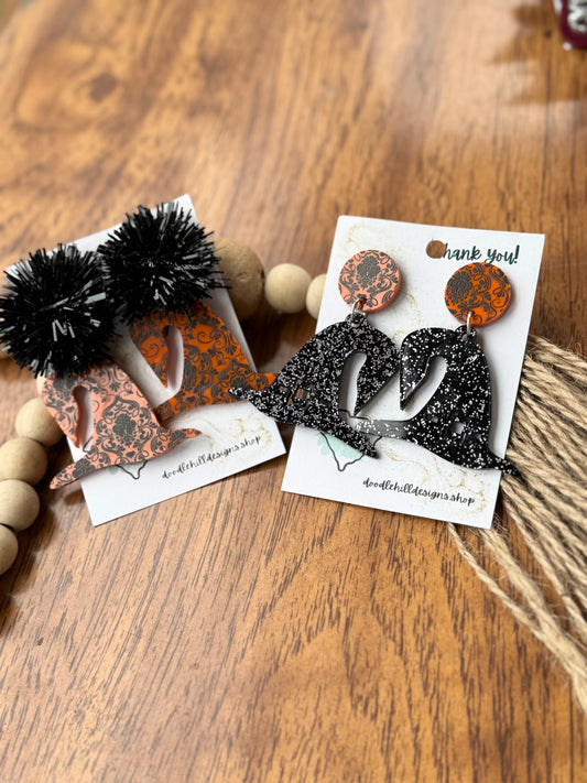 Witch hat earrings