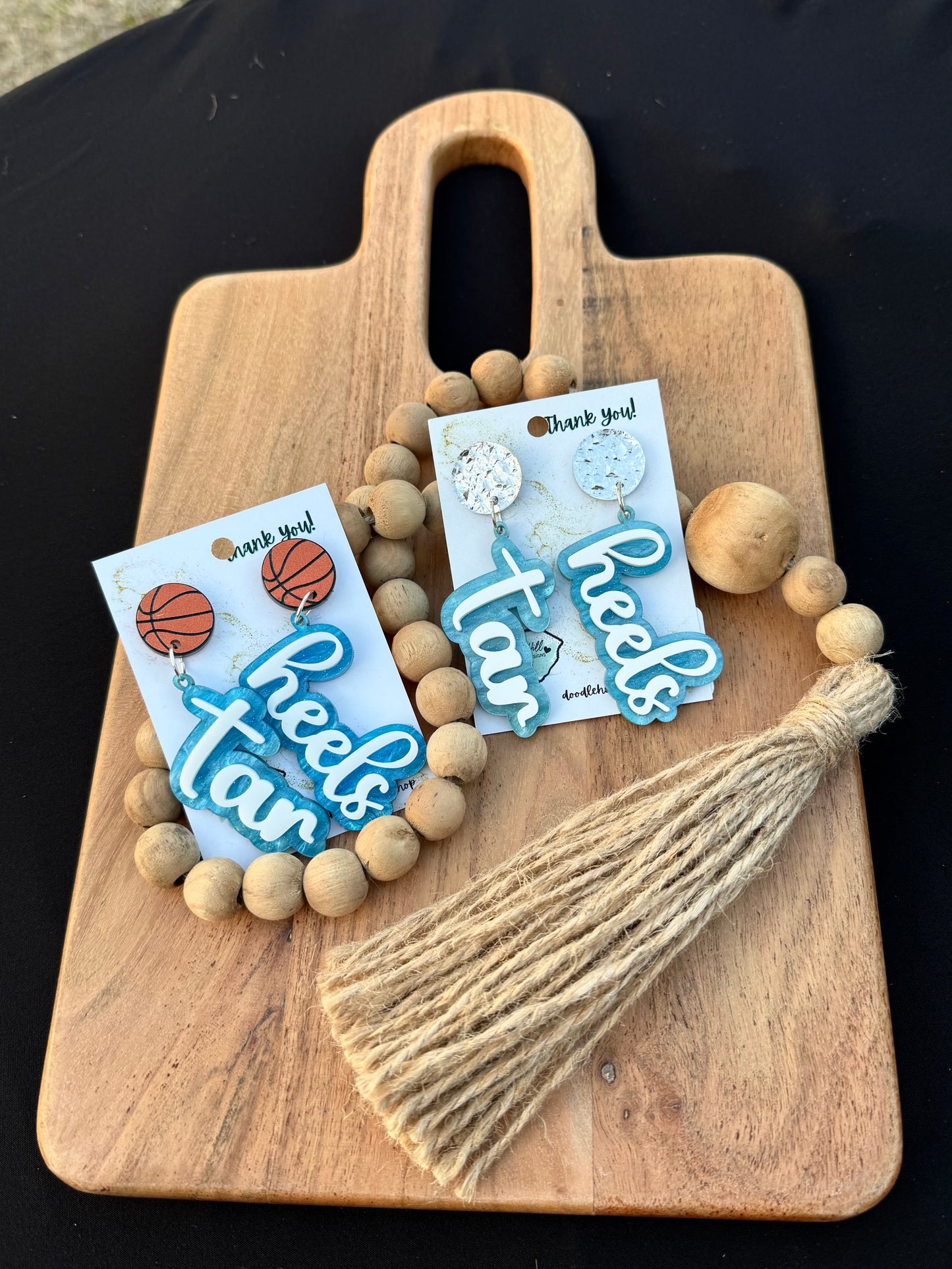 North Carolina Tar Heels Earrings – Lightweight Acrylic Dangle Jewelry | 2.5 Inch Game Day Spirit Wear