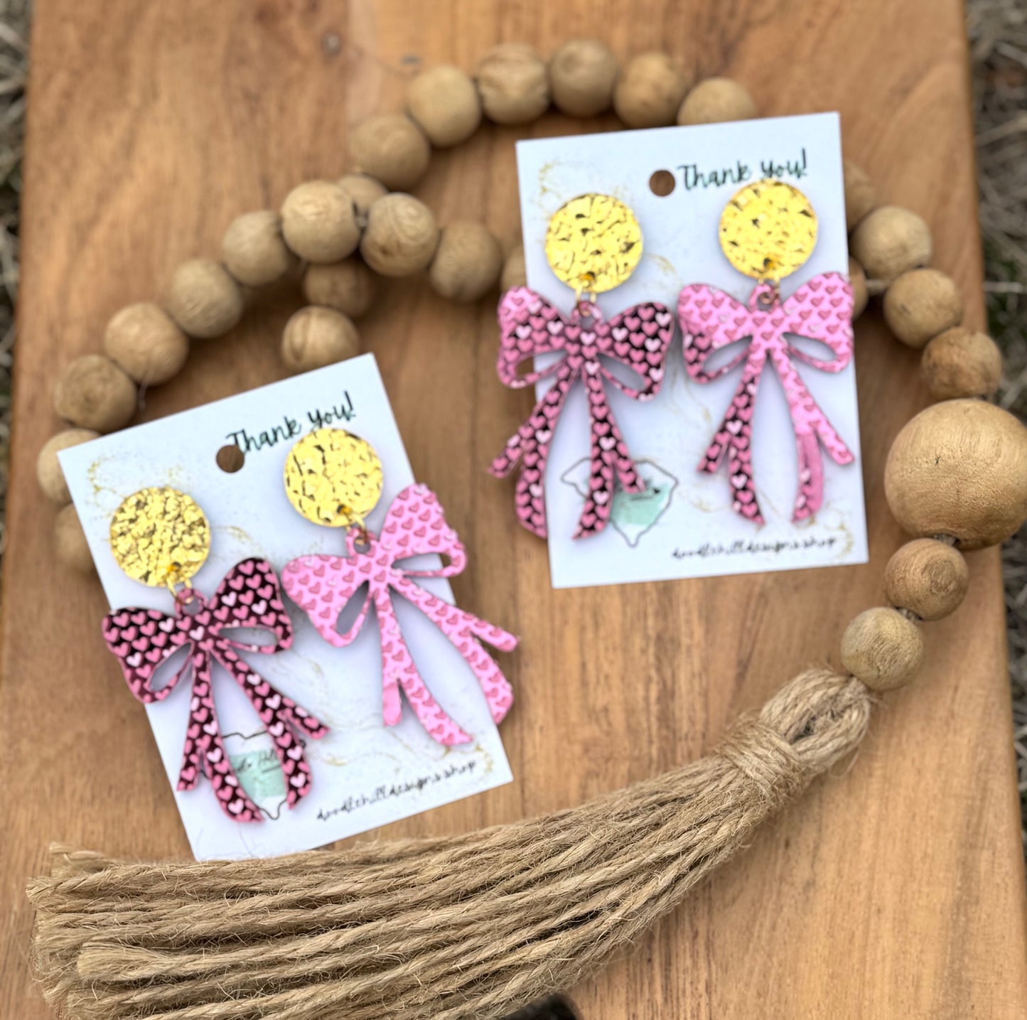 Coquette Bow Earrings – Lightweight Acrylic Statement Jewelry with Gold Textured Post, Valentines Day
