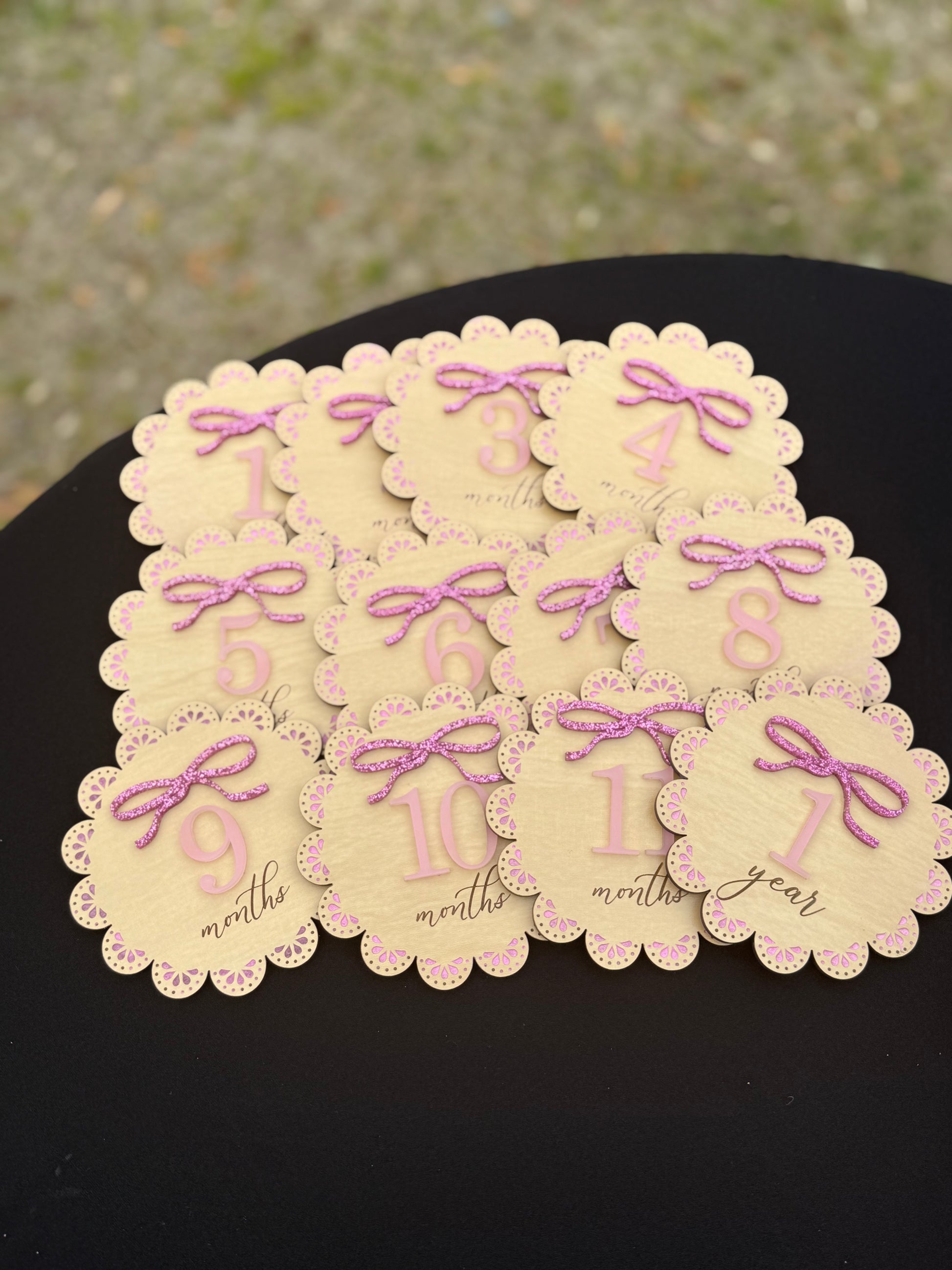 croquette bow baby milestone, photo prop for baby