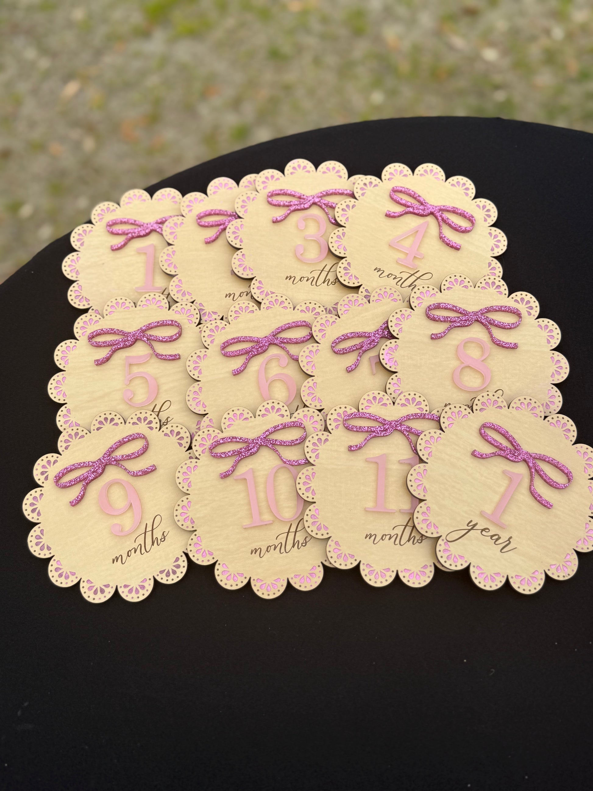 croquette bow baby milestone, photo prop for baby