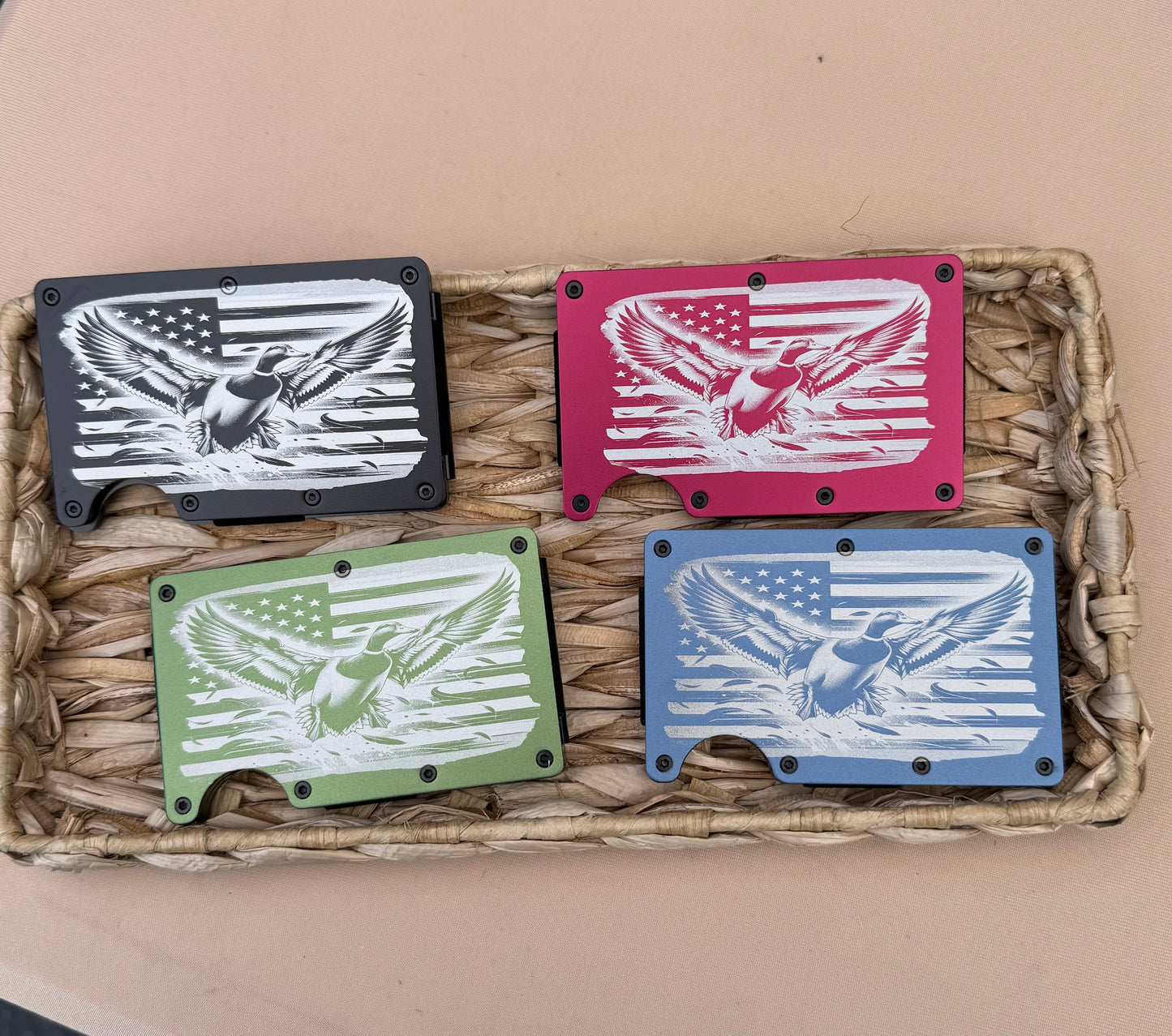 Slim minimalist compact wallet and card holers, RFID protected, Front pocket wallet with cash strap