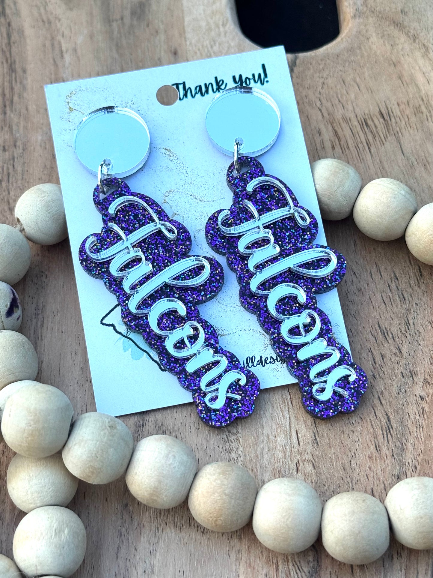 Falcon game day earrings, Falcon mascot
